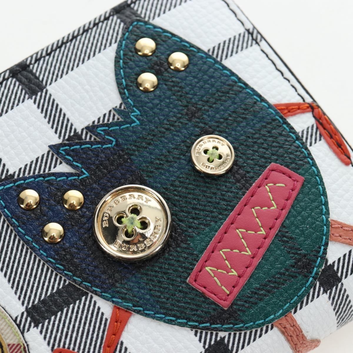 BURBERRY Christine Applique Round Wallet Leather Multicolor Gold Auth am12140V
