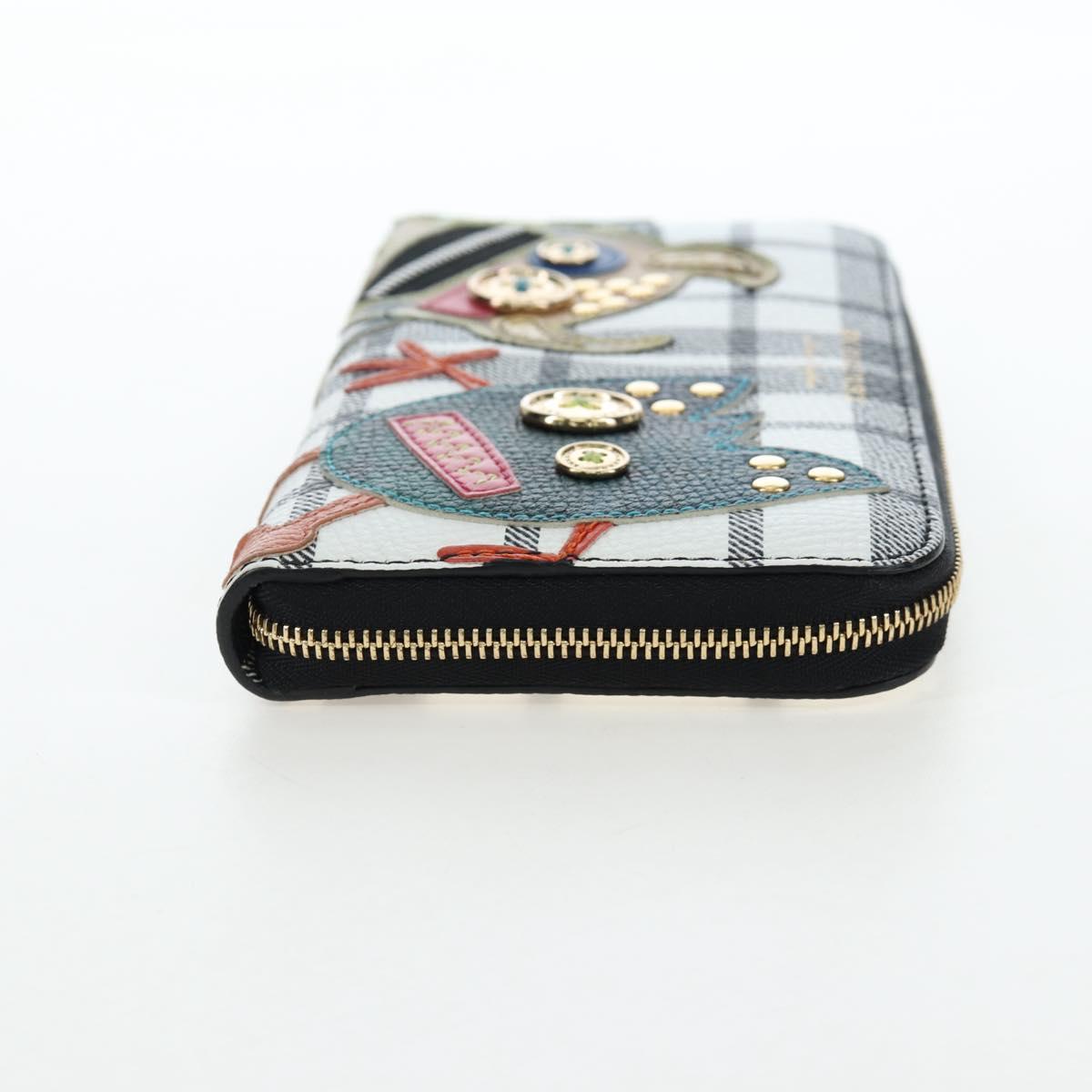 BURBERRY Christine Applique Round Wallet Leather Multicolor Gold Auth am12140V