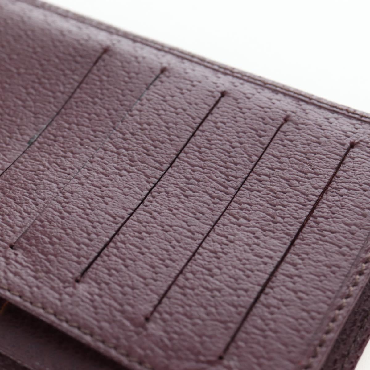 FENDI Zucca Canvas Trifold Wallet Nylon Leather Bordeaux Silver Auth am12141V