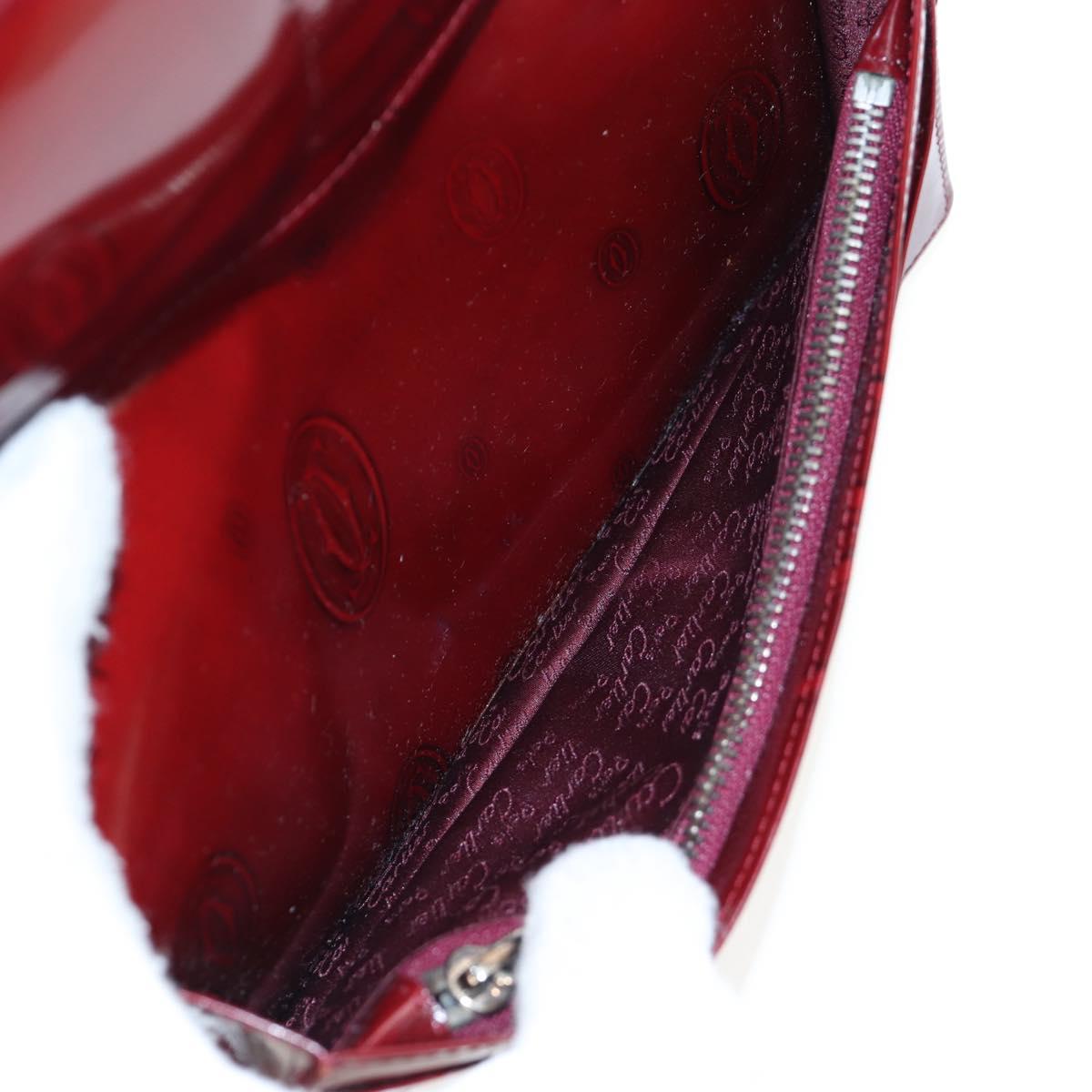 CARTIER happy Birthday Long Wallet Patent leather Bordeaux Auth am12142V
