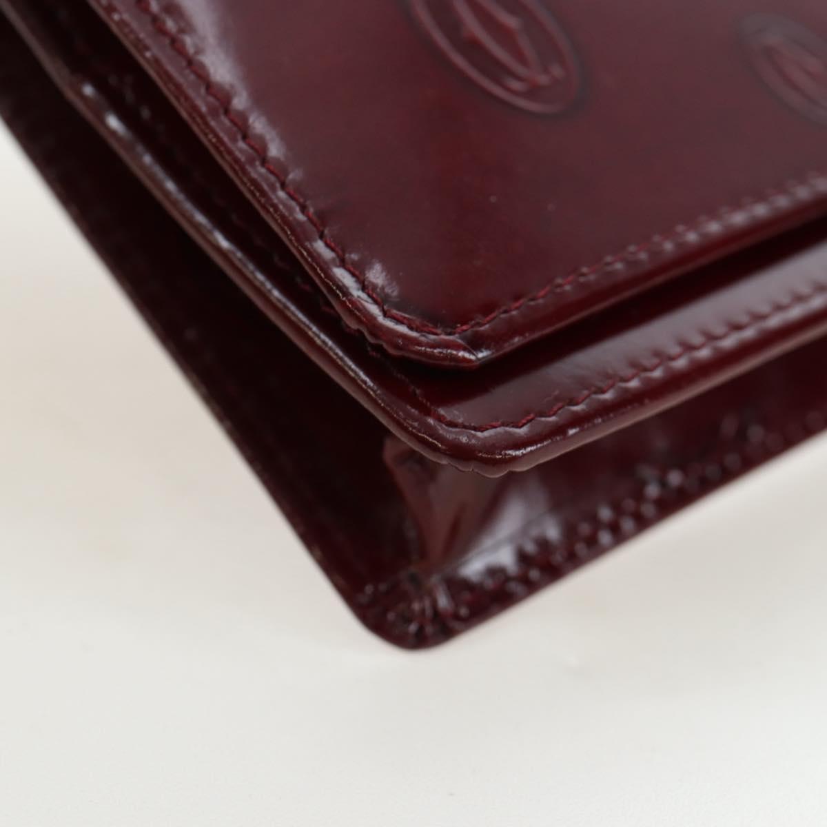 CARTIER happy Birthday Long Wallet Patent leather Bordeaux Auth am12142V