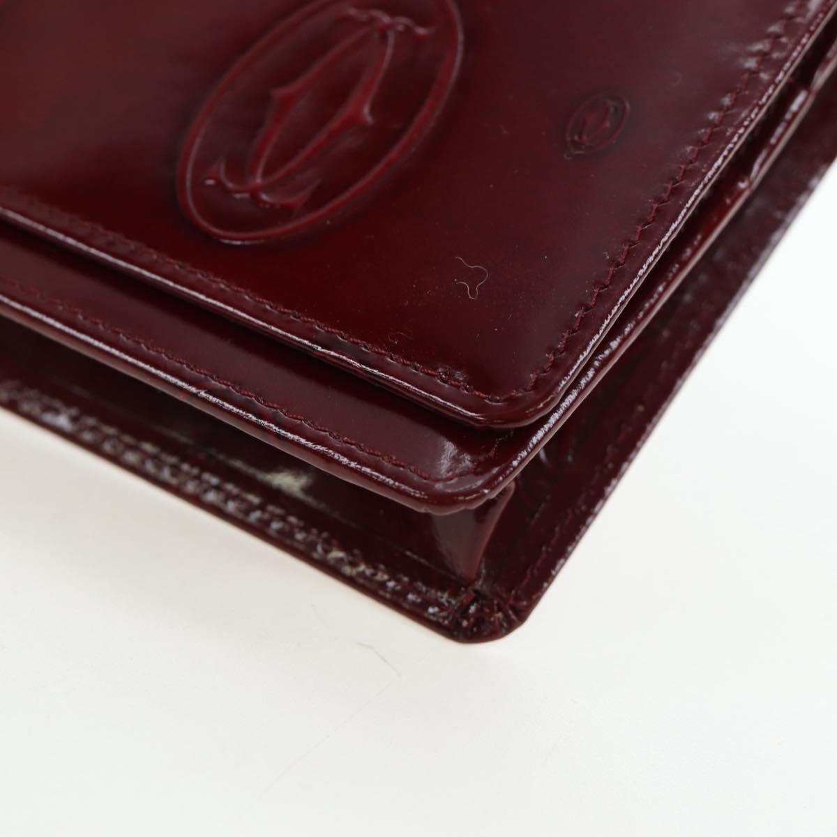 CARTIER happy Birthday Long Wallet Patent leather Bordeaux Auth am12142V