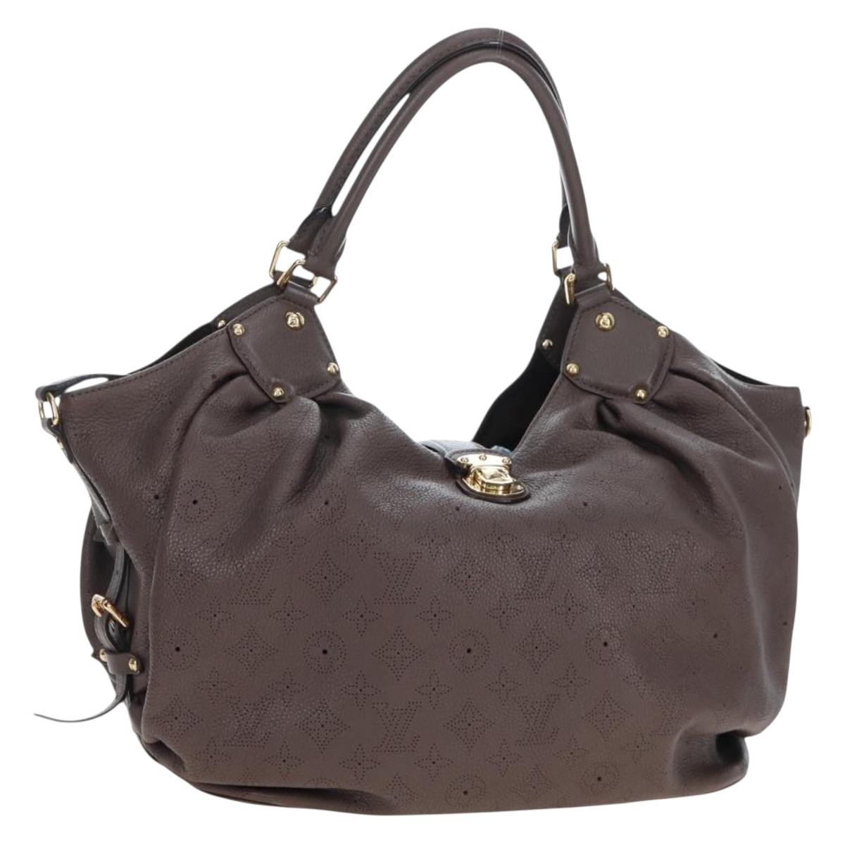 LOUIS VUITTON Monogram Punching Mahina XL Bag Leather Brown M95714 Auth am12145V