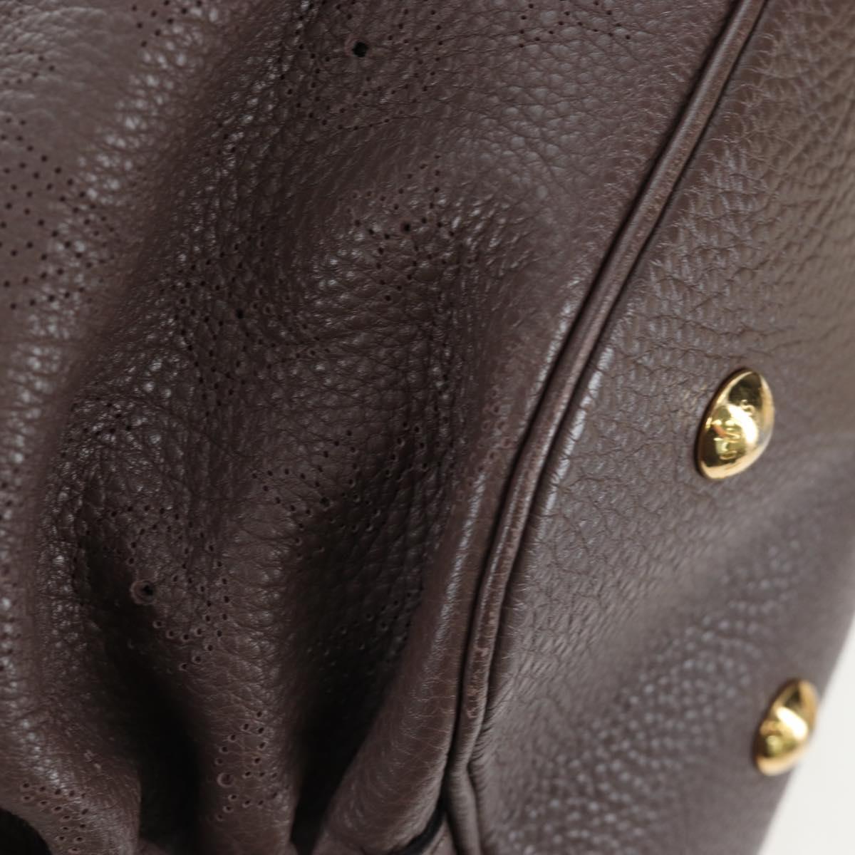 LOUIS VUITTON Monogram Punching Mahina XL Bag Leather Brown M95714 Auth am12145V