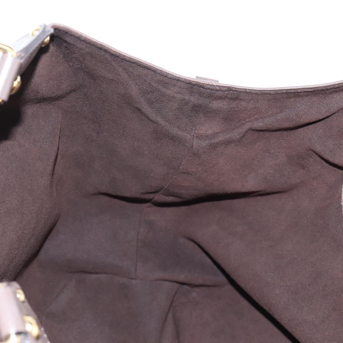 LOUIS VUITTON Monogram Punching Mahina XL Bag Leather Brown M95714 Auth am12145V