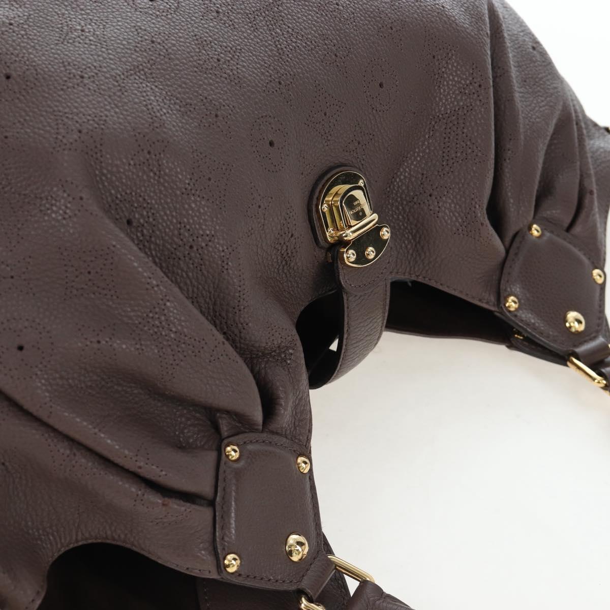 LOUIS VUITTON Monogram Punching Mahina XL Bag Leather Brown M95714 Auth am12145V