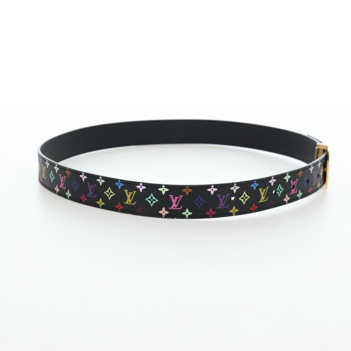LOUIS VUITTON Multicolor Ceinture LV Cut Belt Black LV Auth am12148A