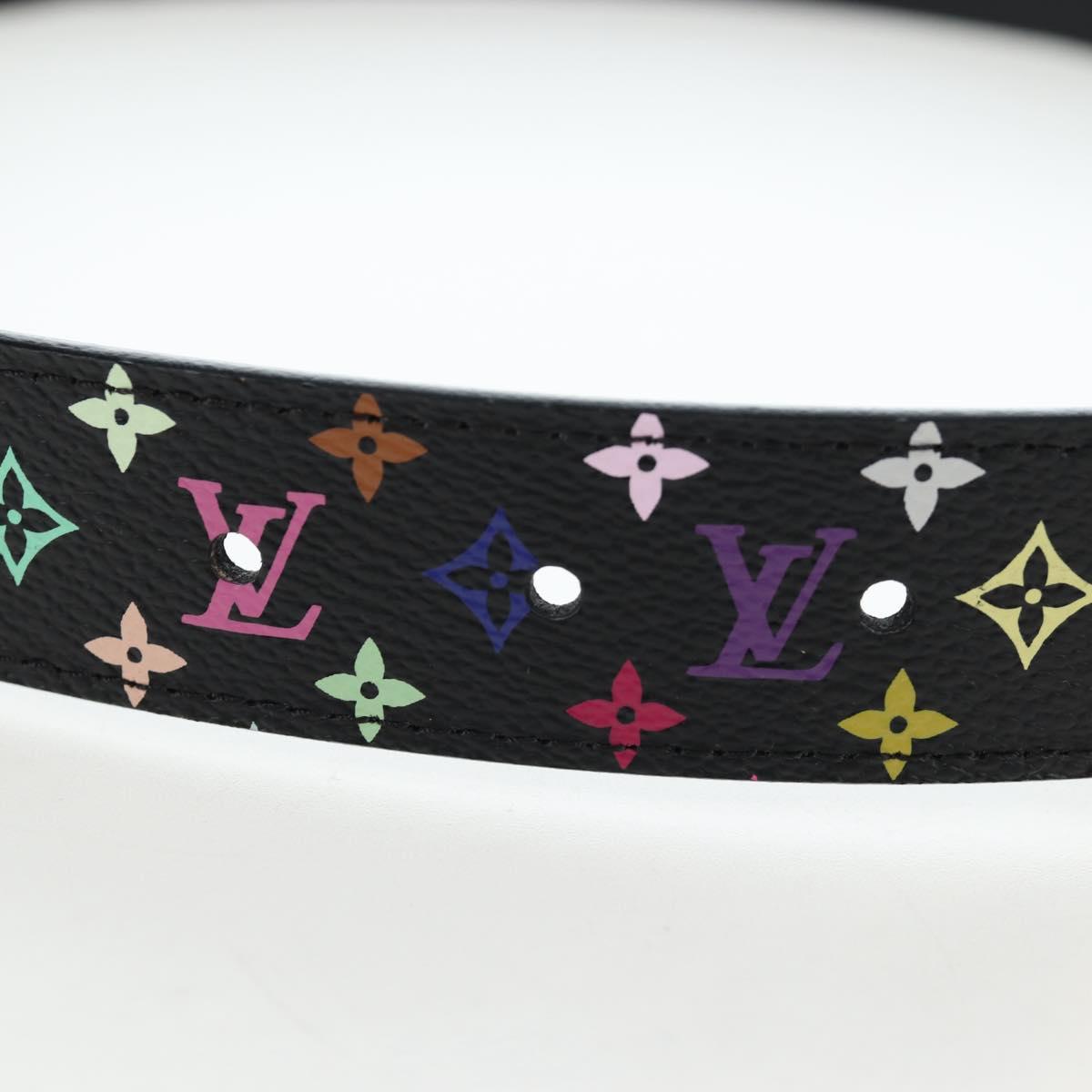 LOUIS VUITTON Multicolor Ceinture LV Cut Belt Black LV Auth am12148A