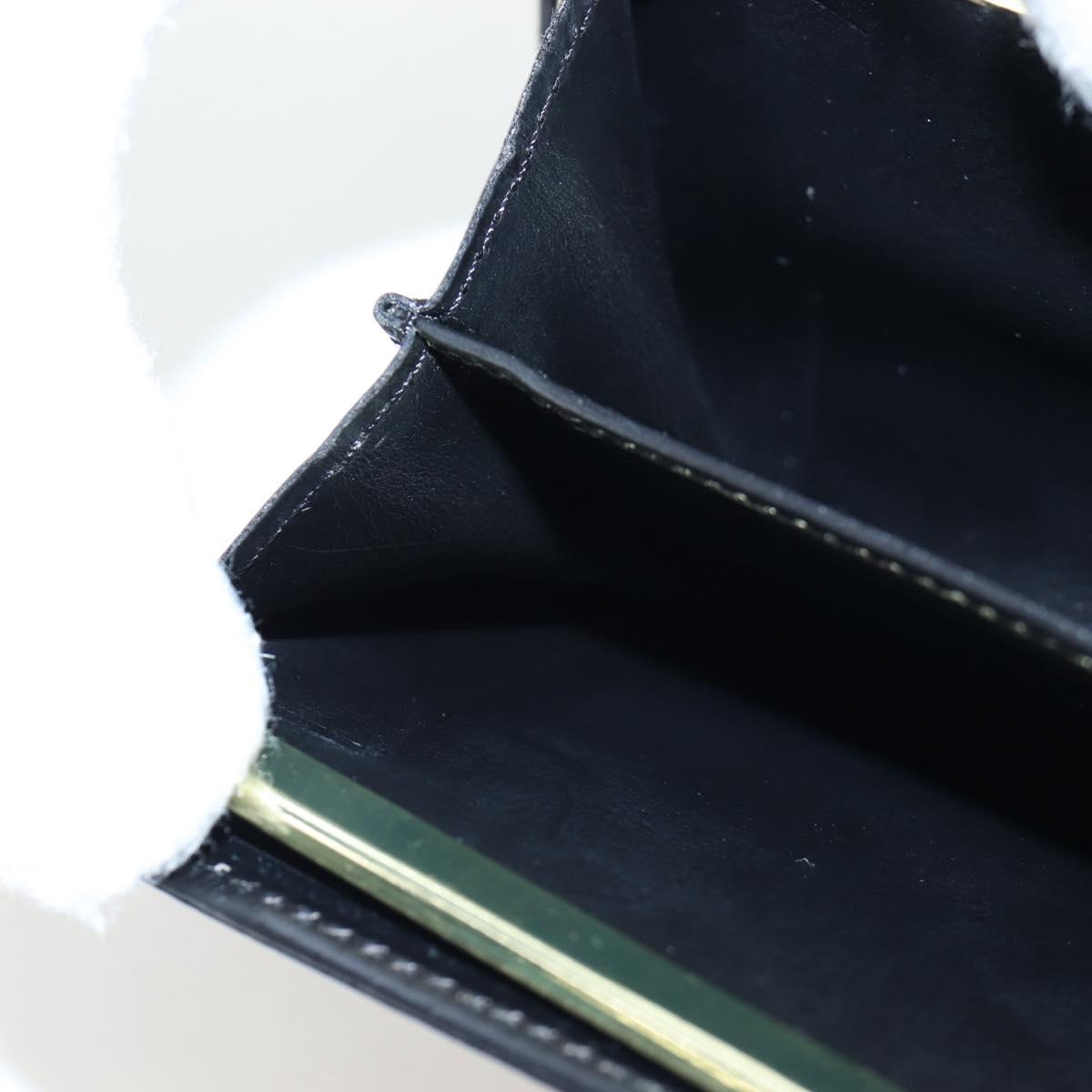 CELINE Macadam Canvas Kiss Lock Long Wallet PVC Leather Black Auth am12152V