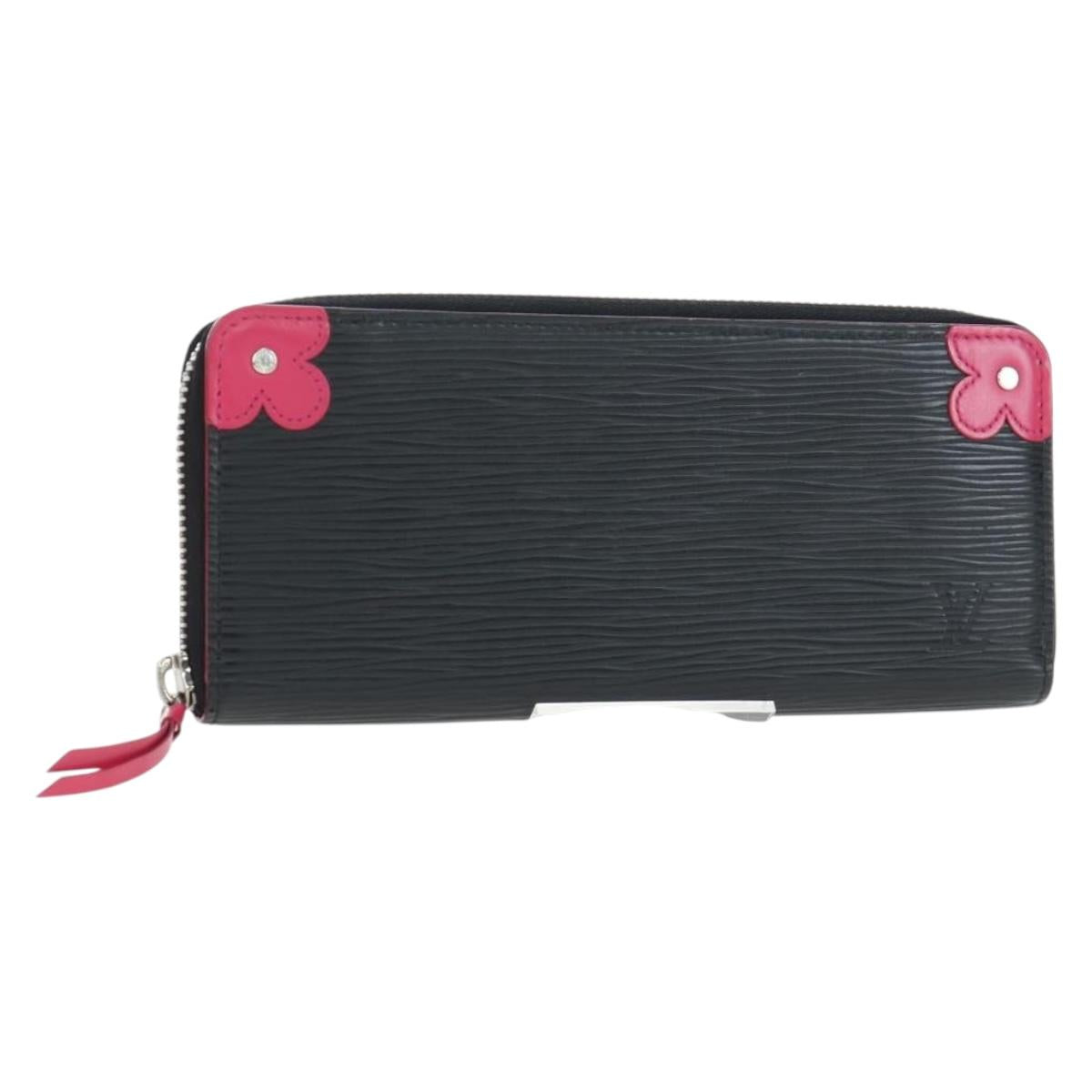 LOUIS VUITTON Epi Portefeuille Clemence Long Wallet Black M62968 Auth am12154M