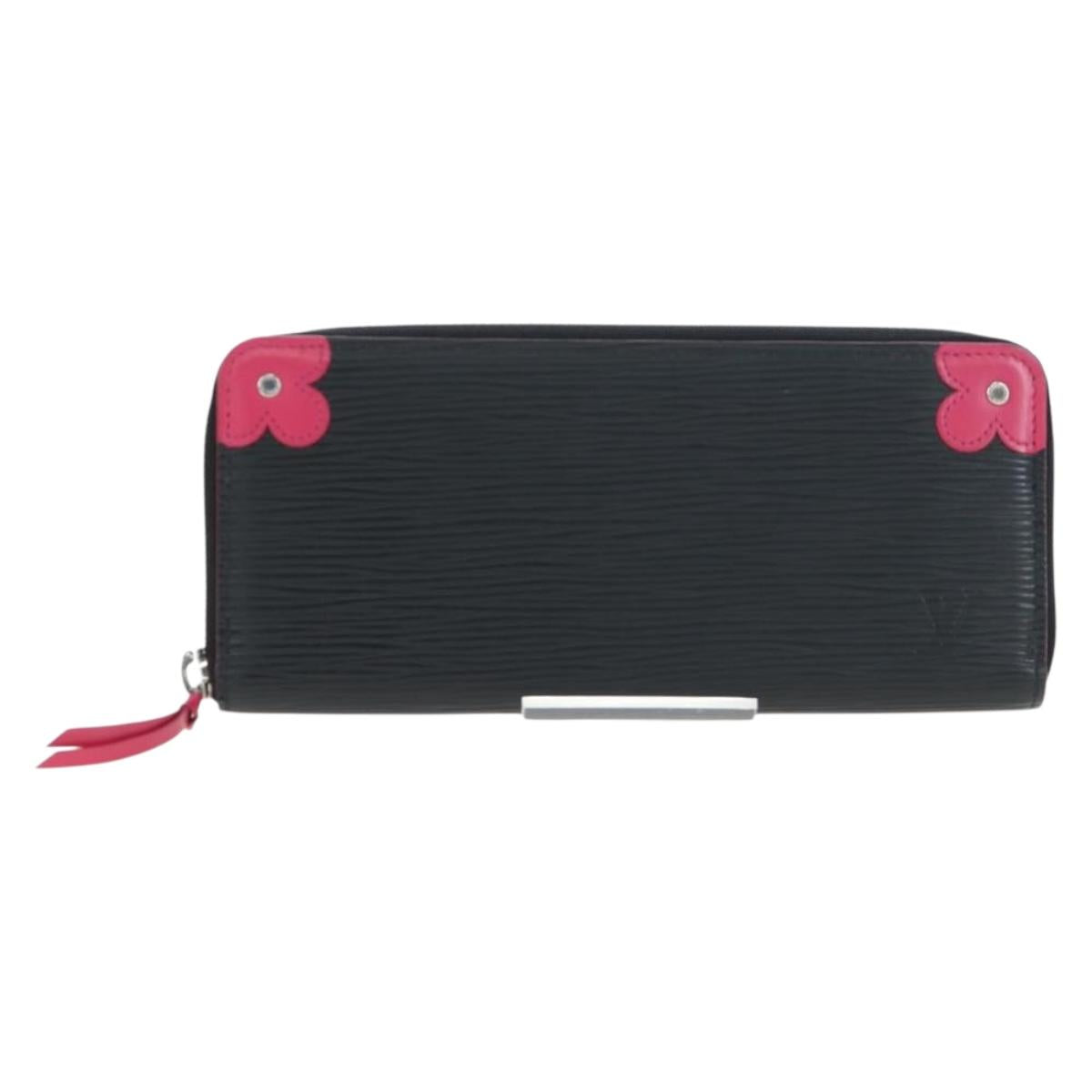 LOUIS VUITTON Epi Portefeuille Clemence Long Wallet Black M62968 Auth am12154M