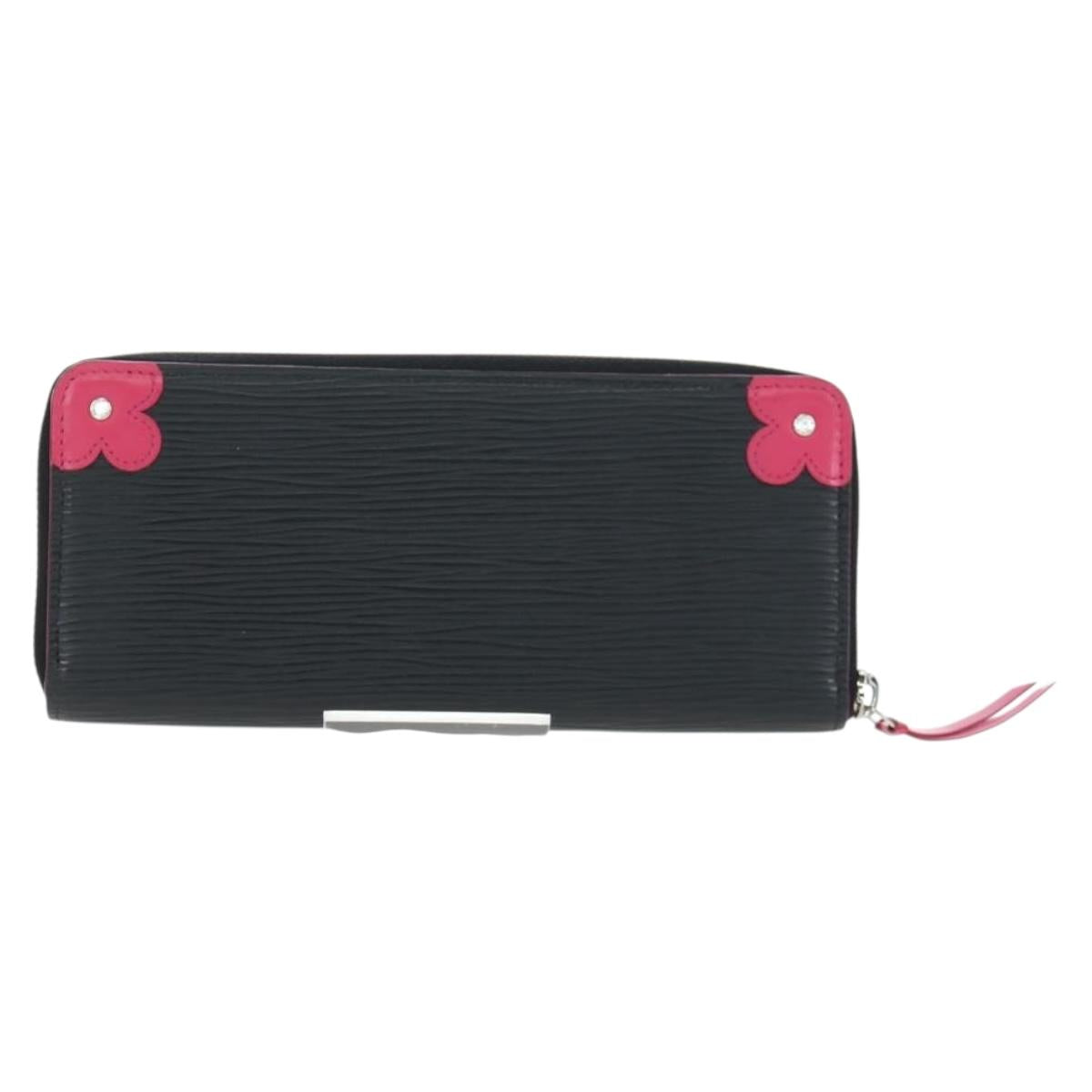 LOUIS VUITTON Epi Portefeuille Clemence Long Wallet Black M62968 Auth am12154M