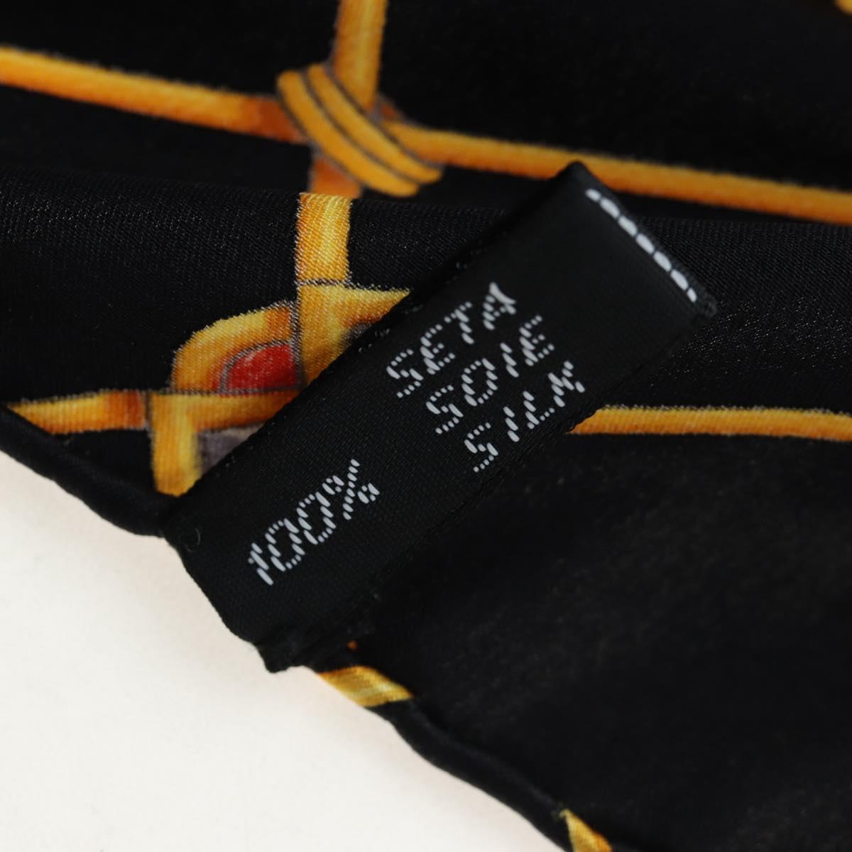 CELINE Large Jewelry Pattern Scarf Silk Black Yellow Auth am12158M