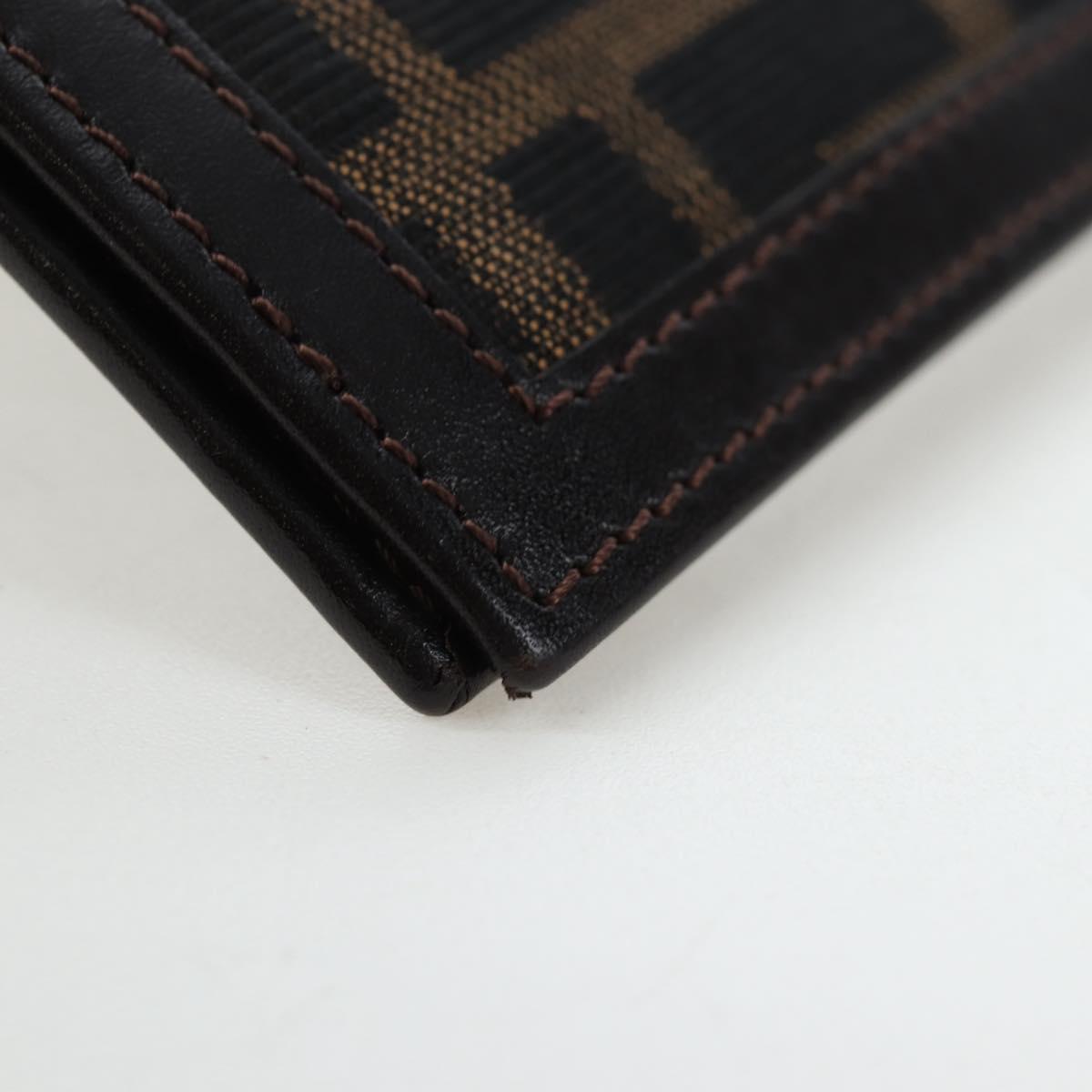 FENDI Zucca Canvas Bifold Wallet Black Brown Auth am12162V