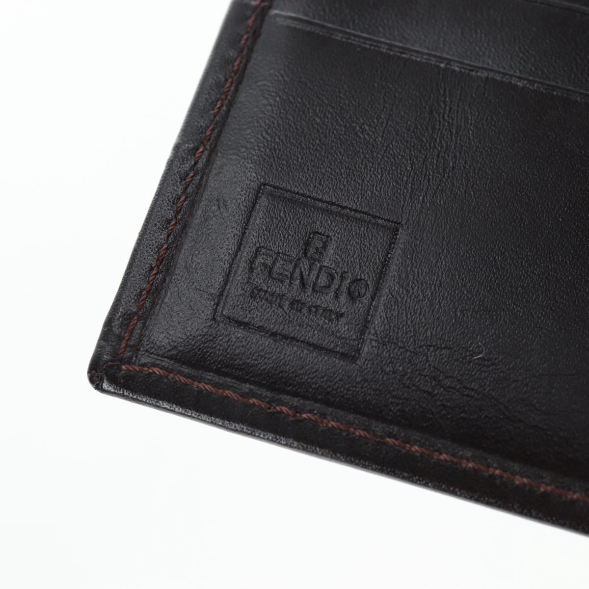 FENDI Zucca Canvas Bifold Wallet Black Brown Auth am12162V