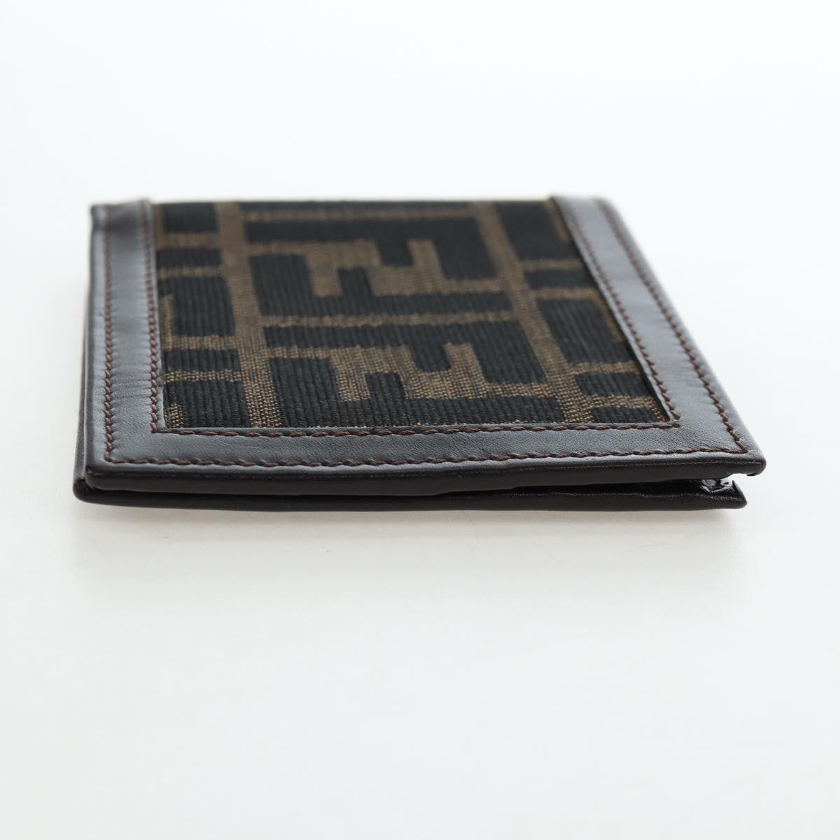 FENDI Zucca Canvas Bifold Wallet Black Brown Auth am12162V