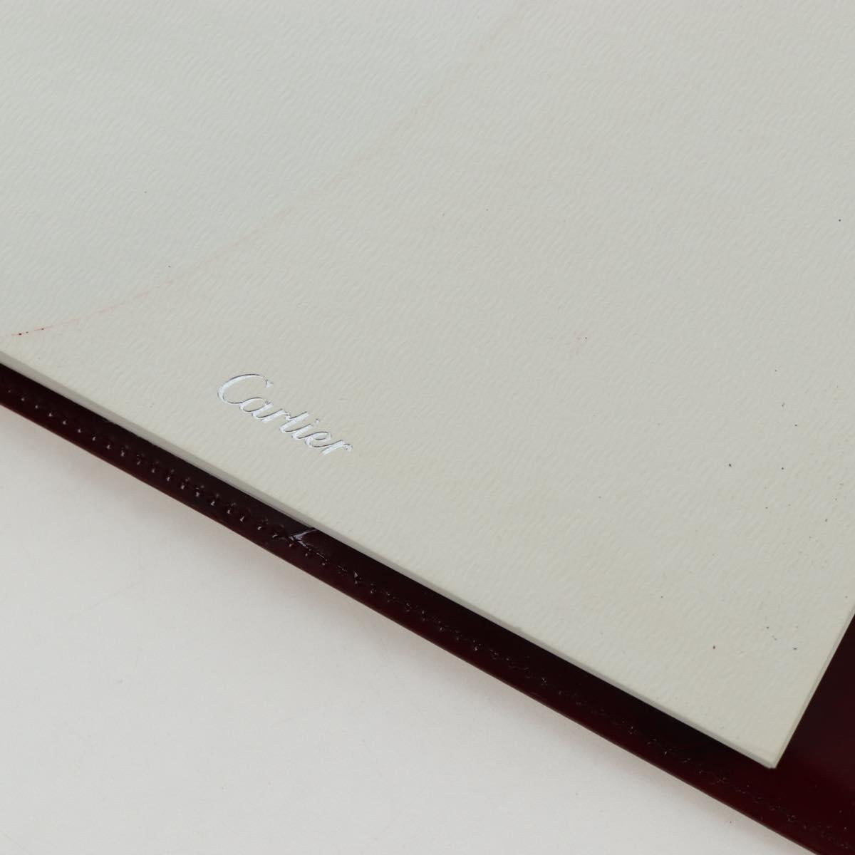 CARTIER Happy Birthday Note Cover Patent leather Bordeaux Gold Auth am12165V