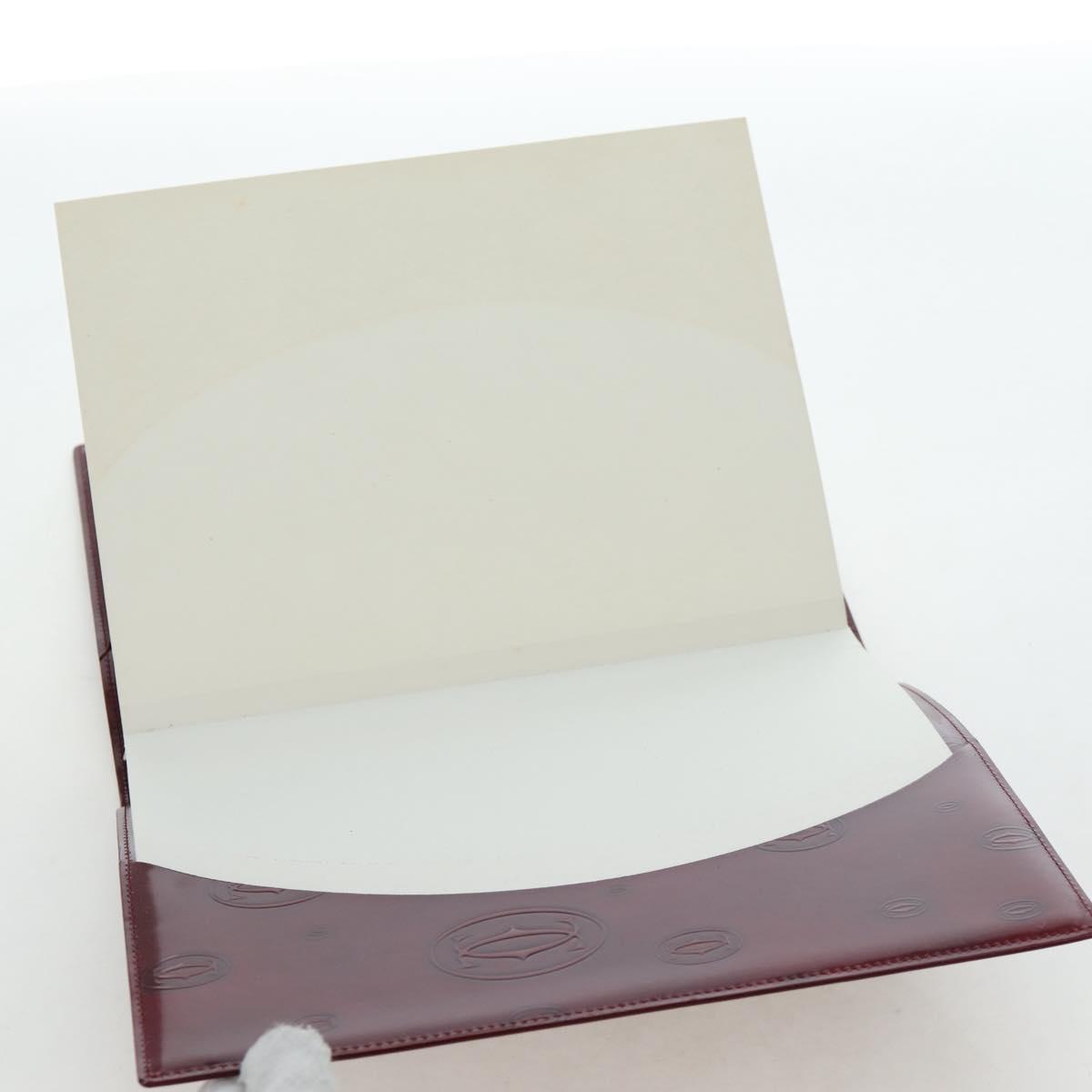 CARTIER Happy Birthday Note Cover Patent leather Bordeaux Gold Auth am12165V