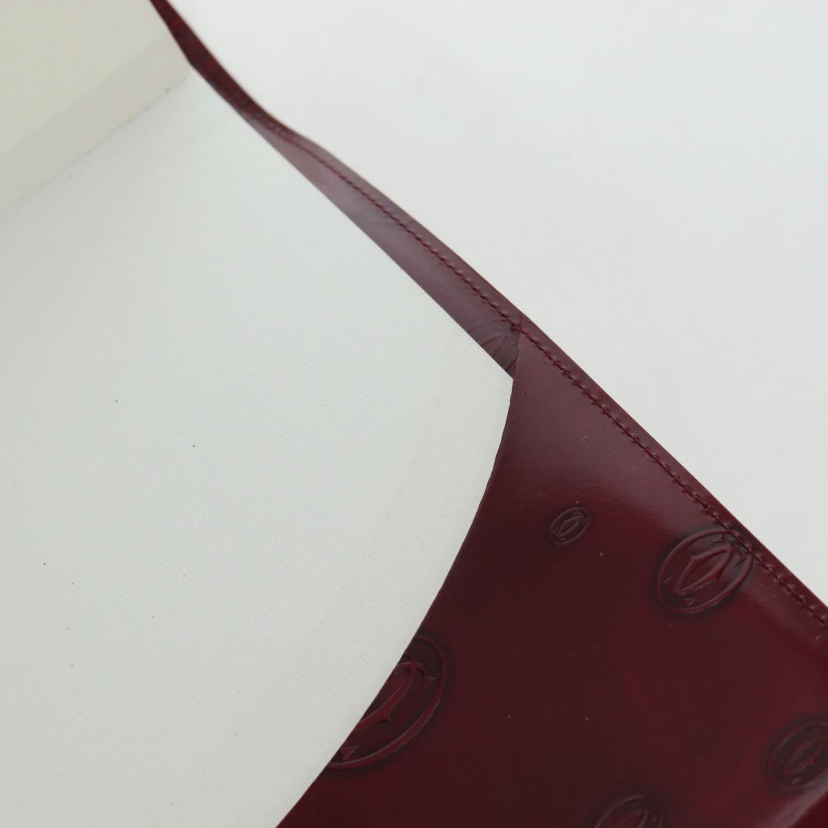 CARTIER Happy Birthday Note Cover Patent leather Bordeaux Gold Auth am12165V