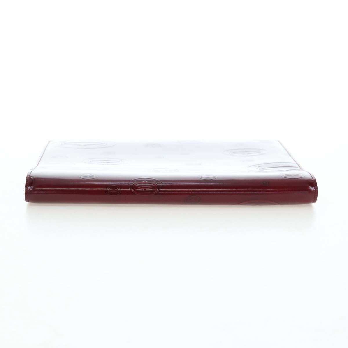 CARTIER Happy Birthday Note Cover Patent leather Bordeaux Gold Auth am12165V