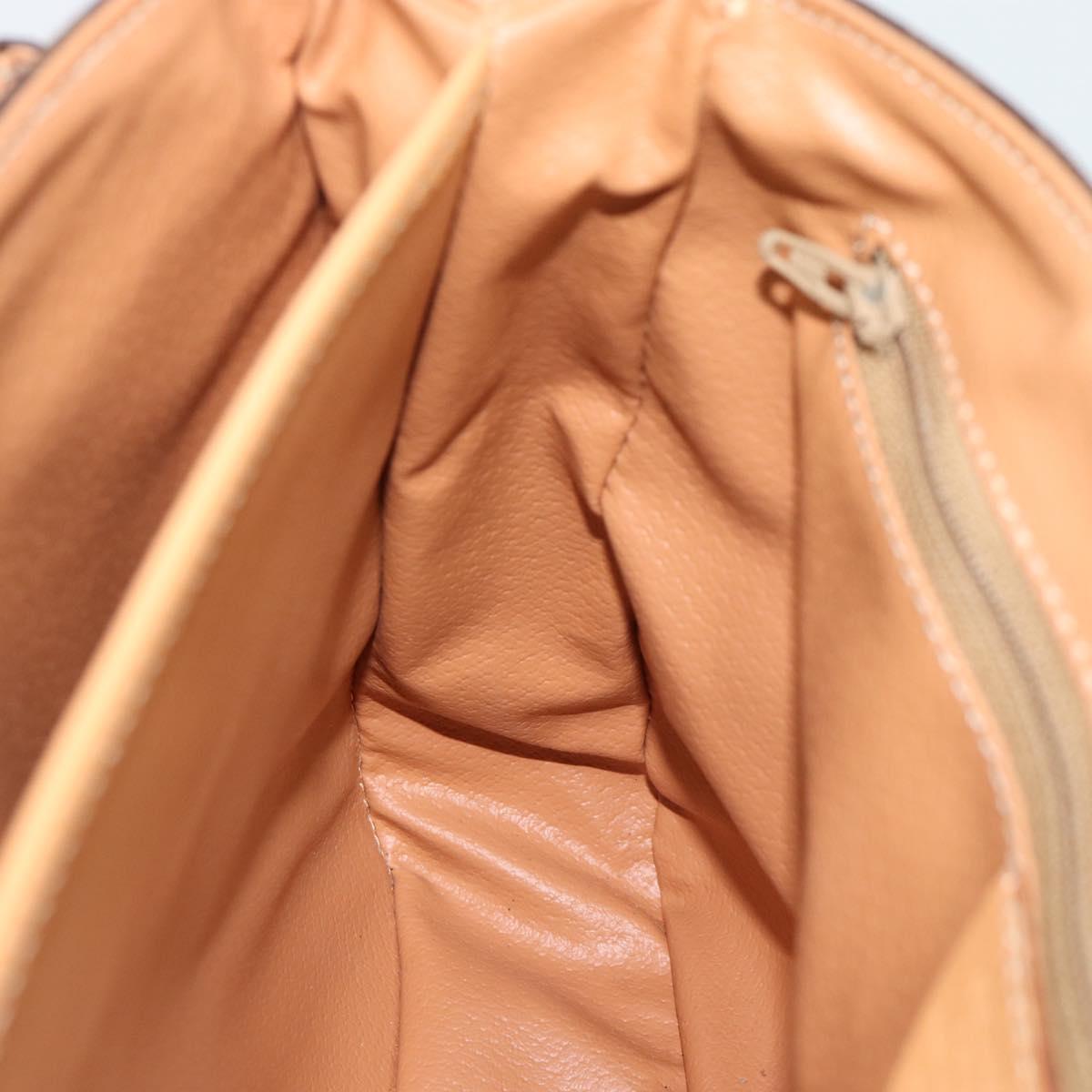 CELINE Macadam Canvas Hand Bag PVC Leather Brown Gold Auth am12166V