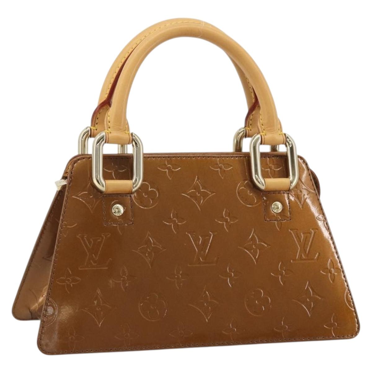LOUIS VUITTON Monogram Vernis Mini Forsythe Hand Bag Bronze M91120 Auth am12170A