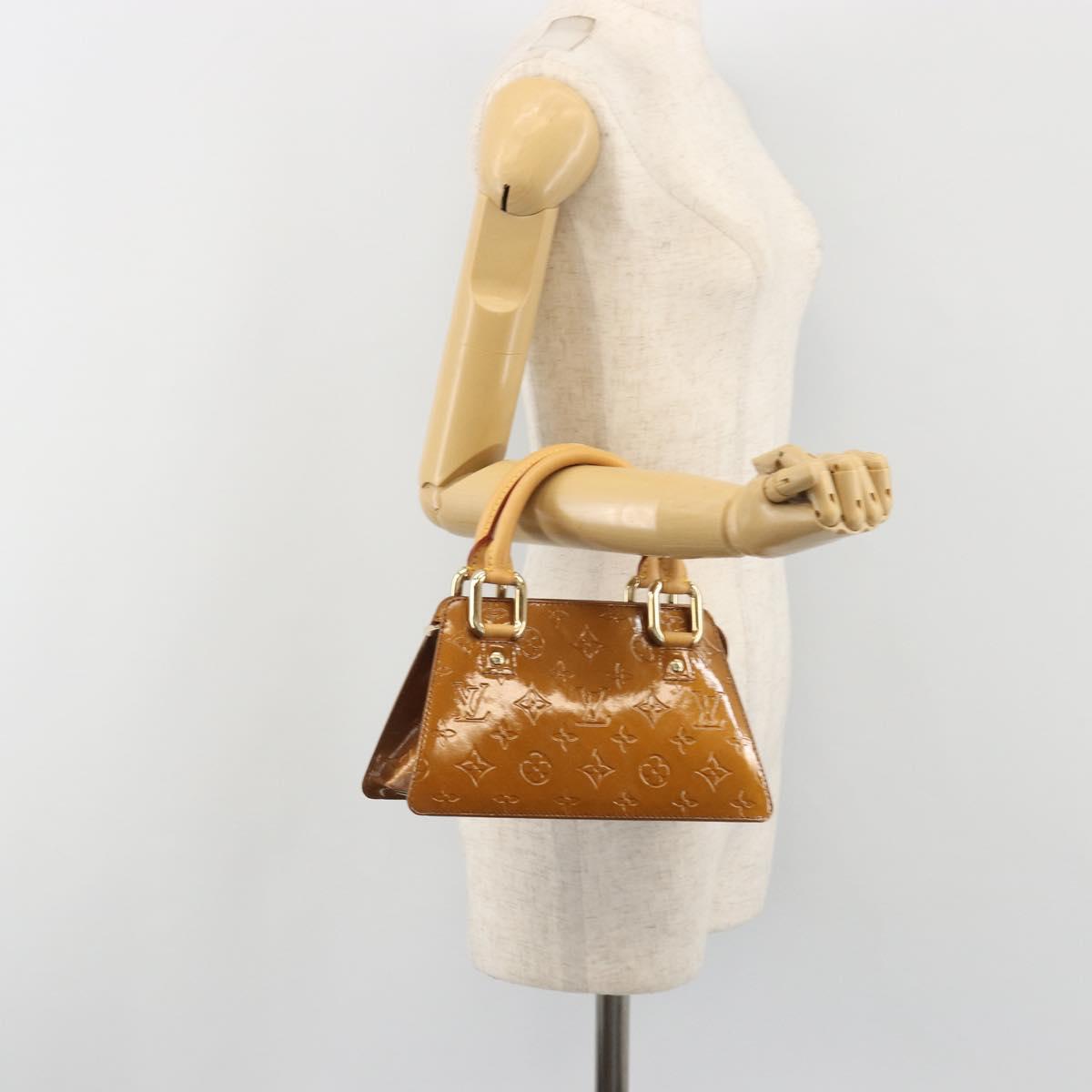 LOUIS VUITTON Monogram Vernis Mini Forsythe Hand Bag Bronze M91120 Auth am12170A