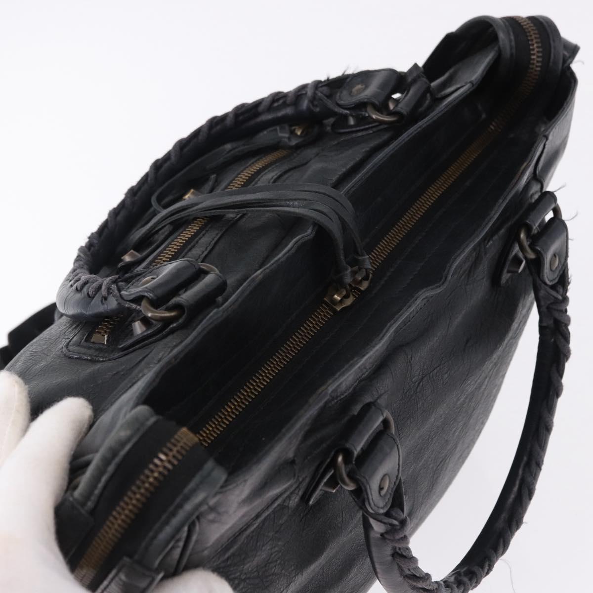 BALENCIAGA The Vero Hand Bag Leather 2way Navy 235216 Auth am12179V