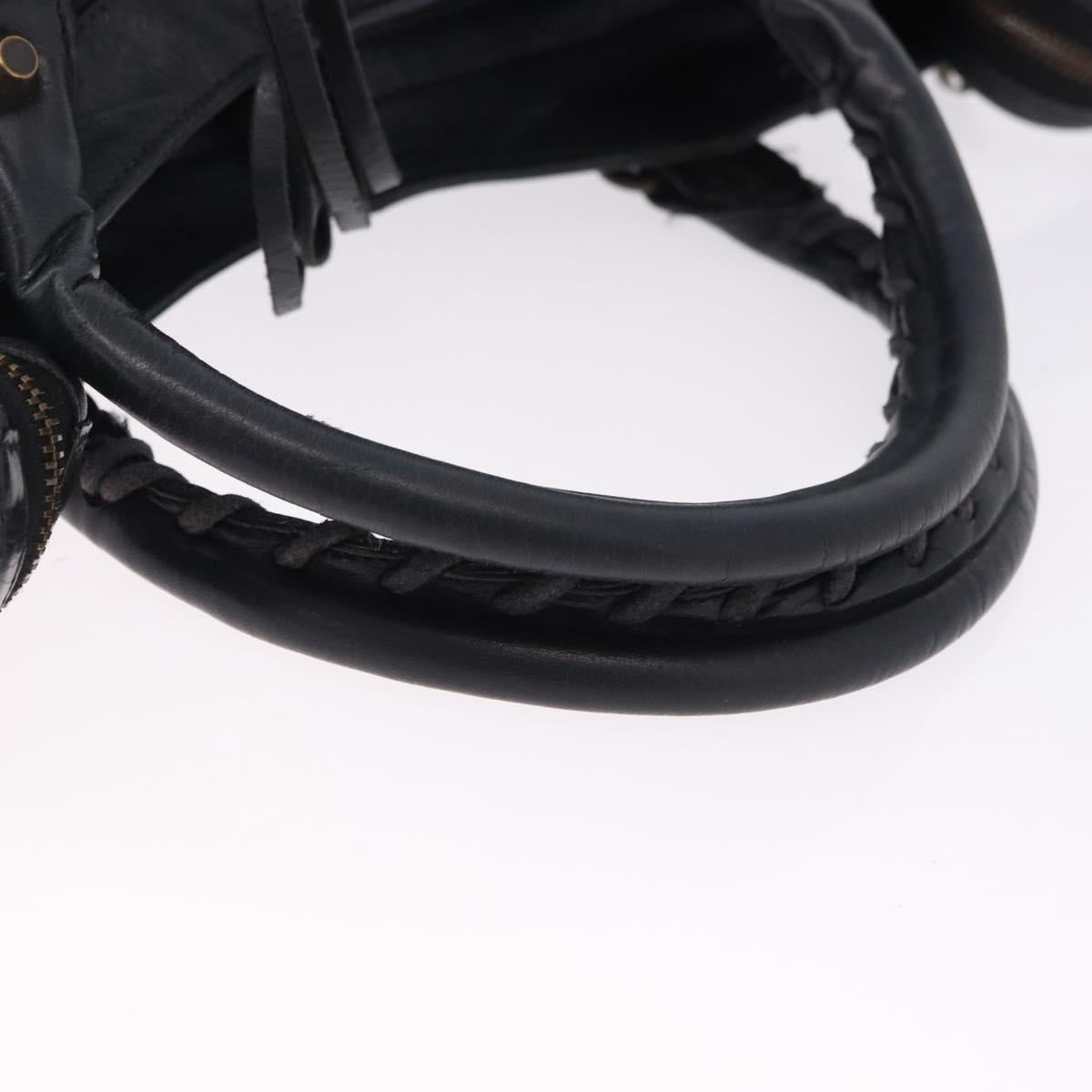 BALENCIAGA The Vero Hand Bag Leather 2way Navy 235216 Auth am12179V