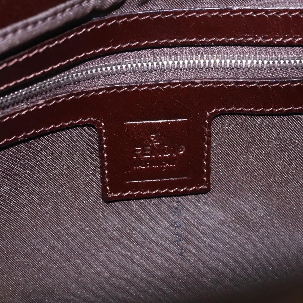 FENDI Zucca Canvas Mamma Baguette Shoulder Bag Black Brown Auth am12180V