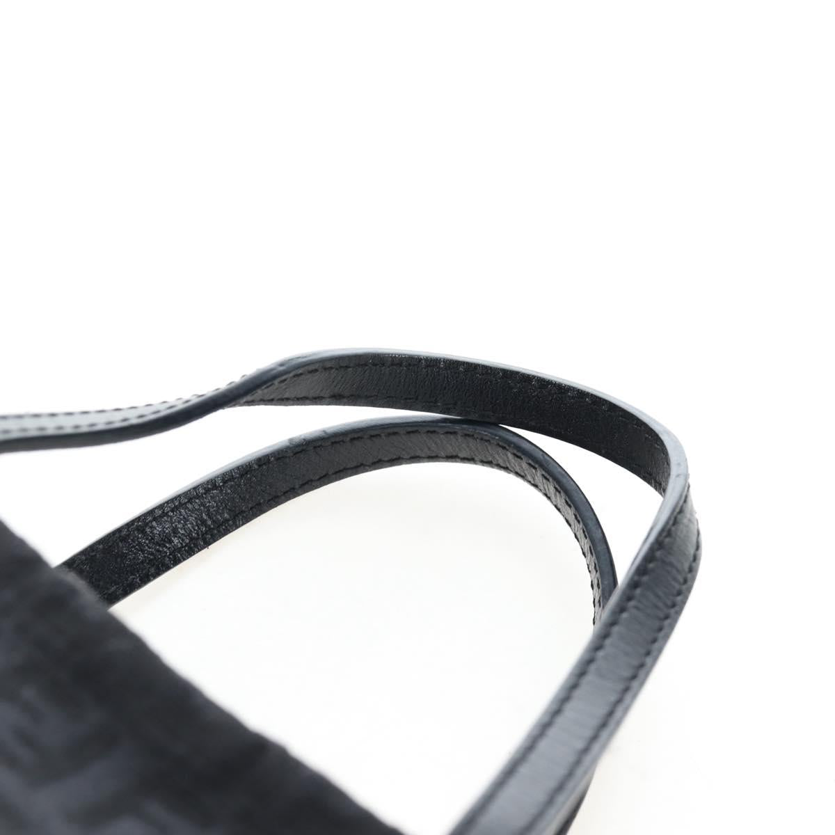 FENDI Zucchino Canvas Mini Hand Bag Black Silver Auth am12184V