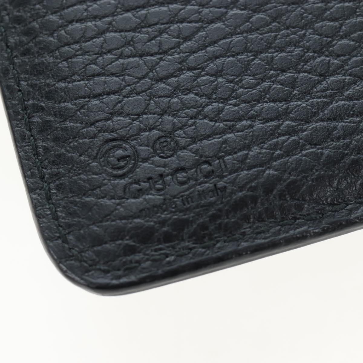 GUCCI Interlocking Round Long Wallet Leather Outlet Black 449397 Auth am12188V