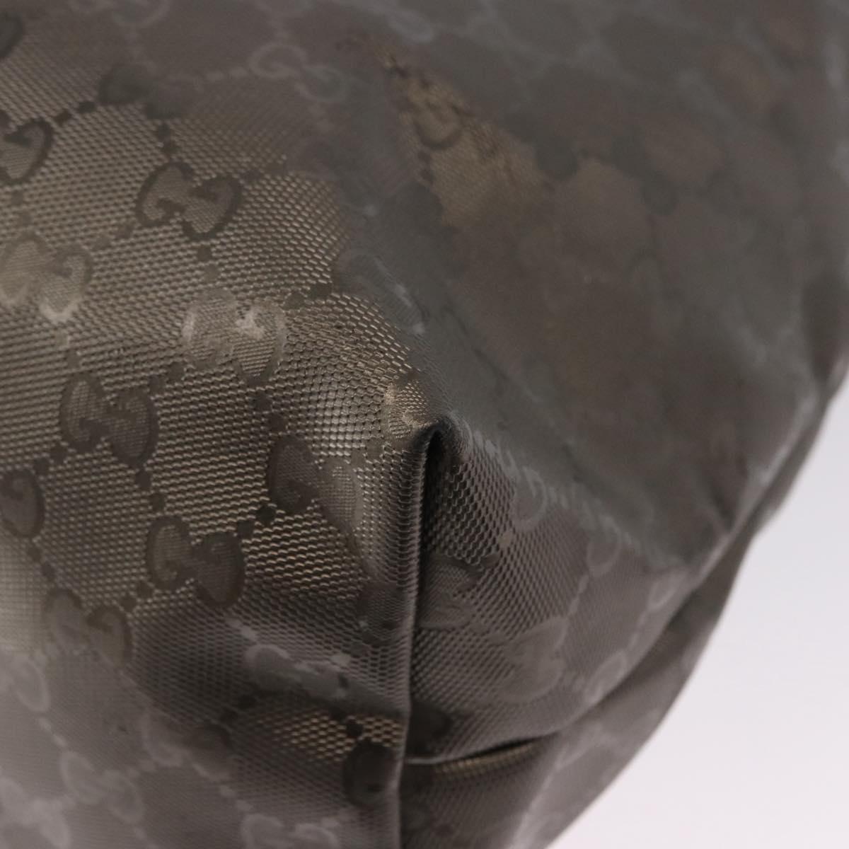 GUCCI GG implementation Tote Bag PVC Gray 211120 Auth am12189V