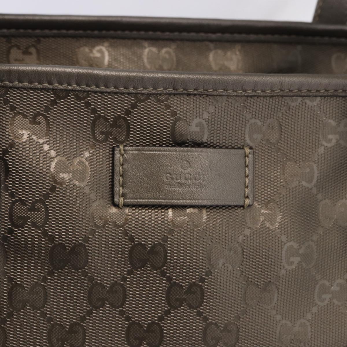 GUCCI GG implementation Tote Bag PVC Gray 211120 Auth am12189V