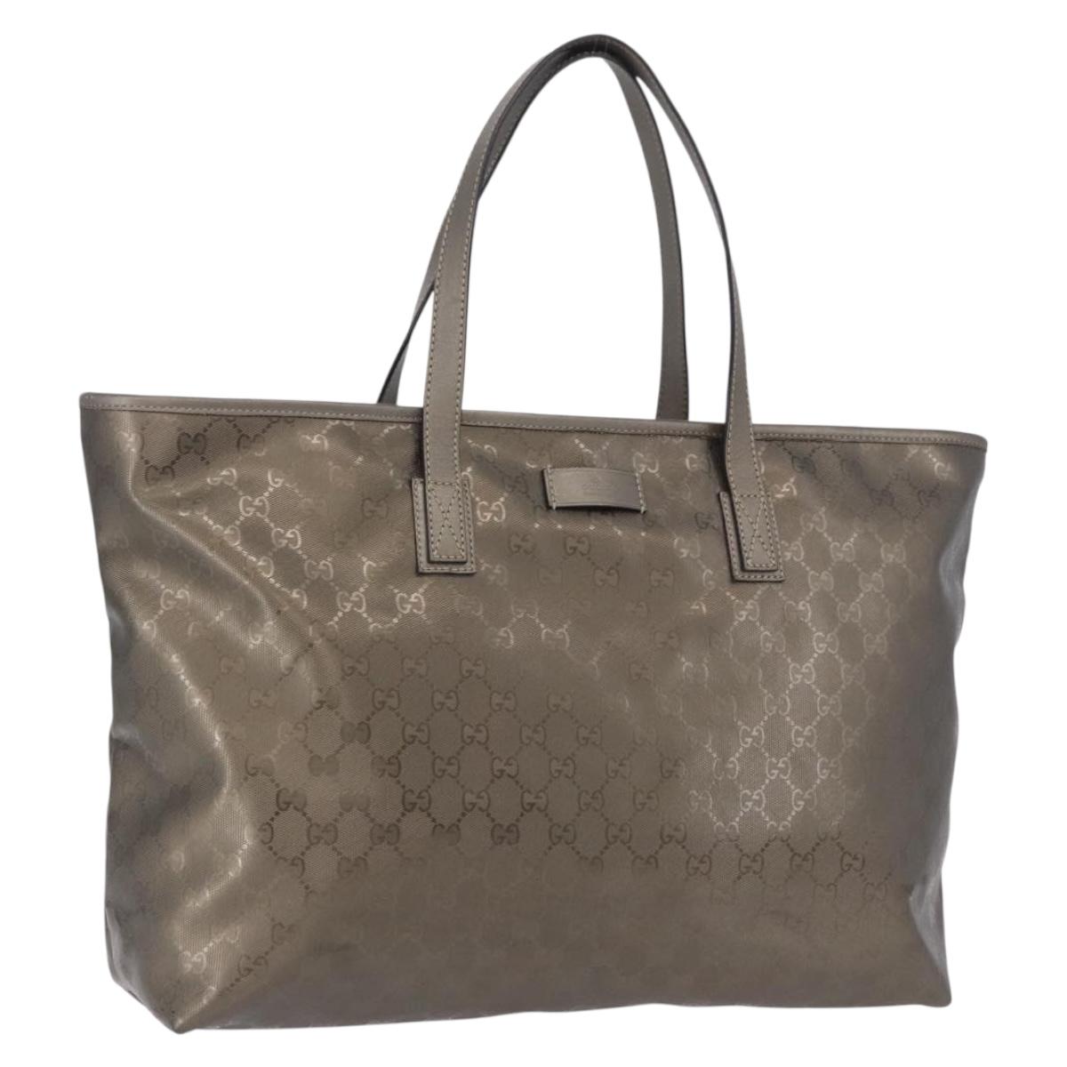 GUCCI GG implementation Tote Bag PVC Gray 211120 Auth am12189V