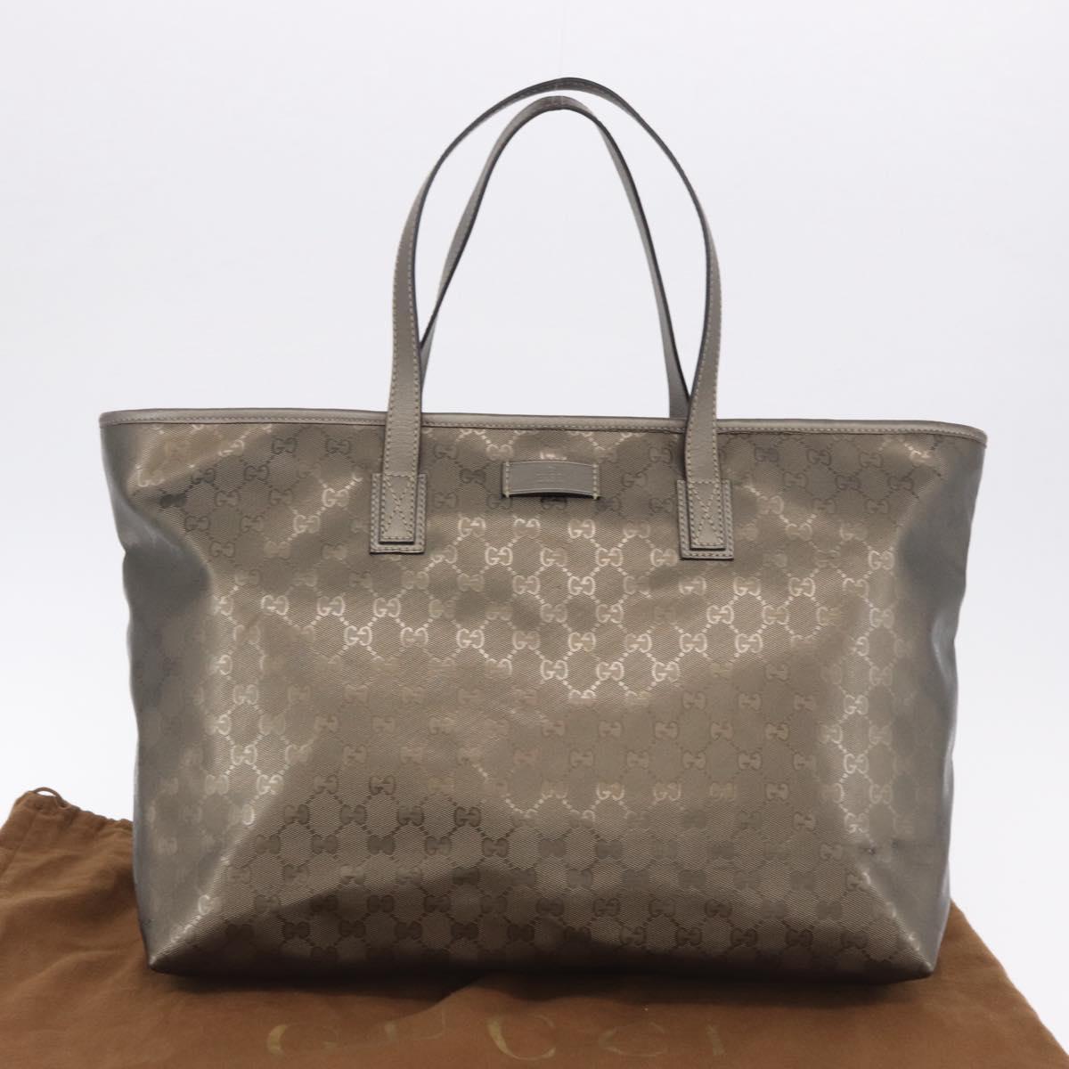 GUCCI GG implementation Tote Bag PVC Gray 211120 Auth am12189V