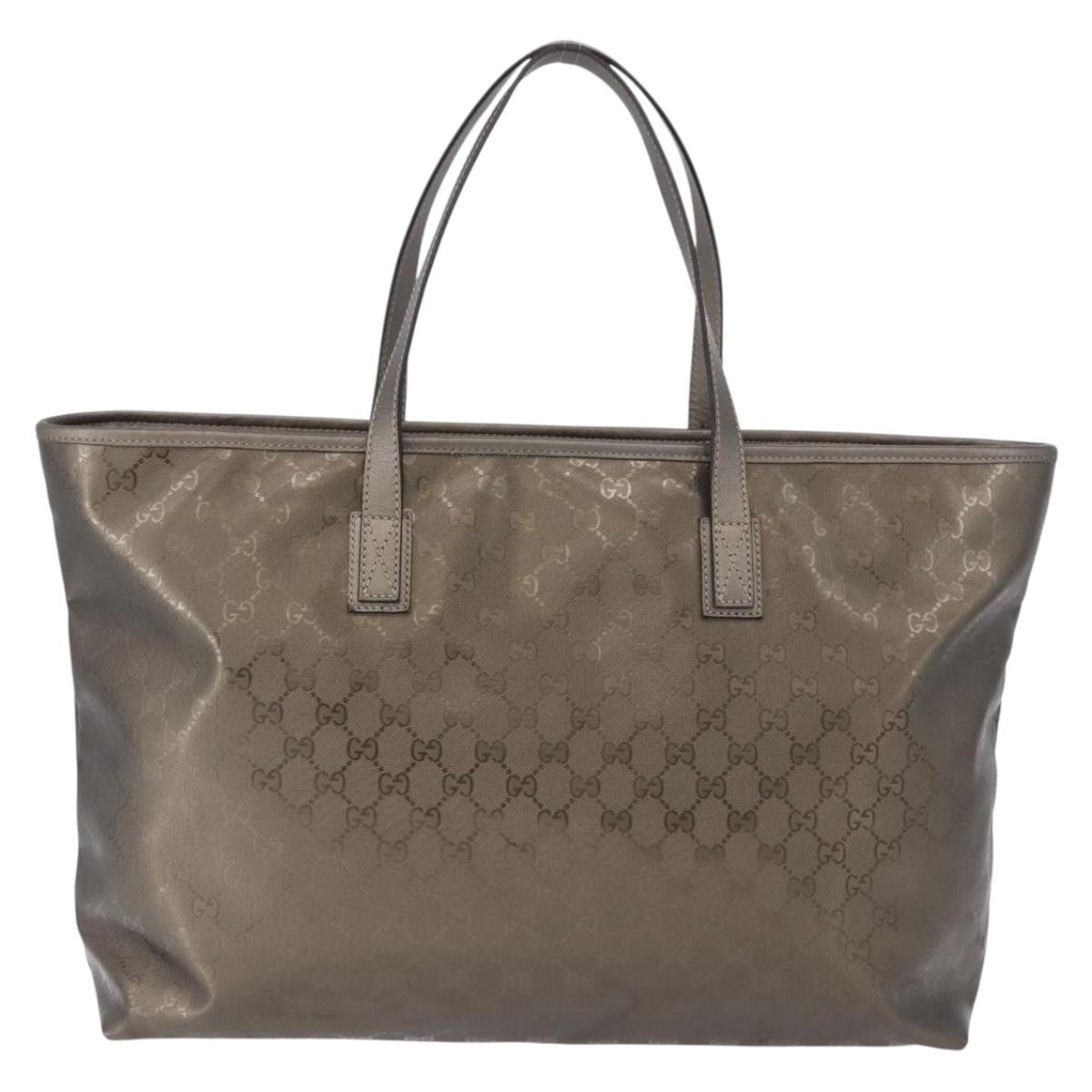 GUCCI GG implementation Tote Bag PVC Gray 211120 Auth am12189V
