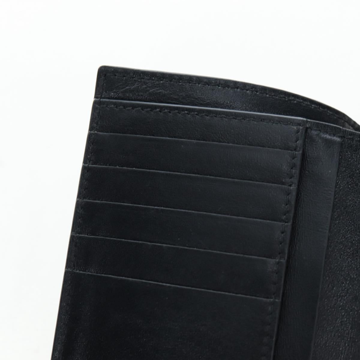 BOTTEGA VENETA INTRECCIATO Bifold Wallet Leather Black Gold Auth am12190V