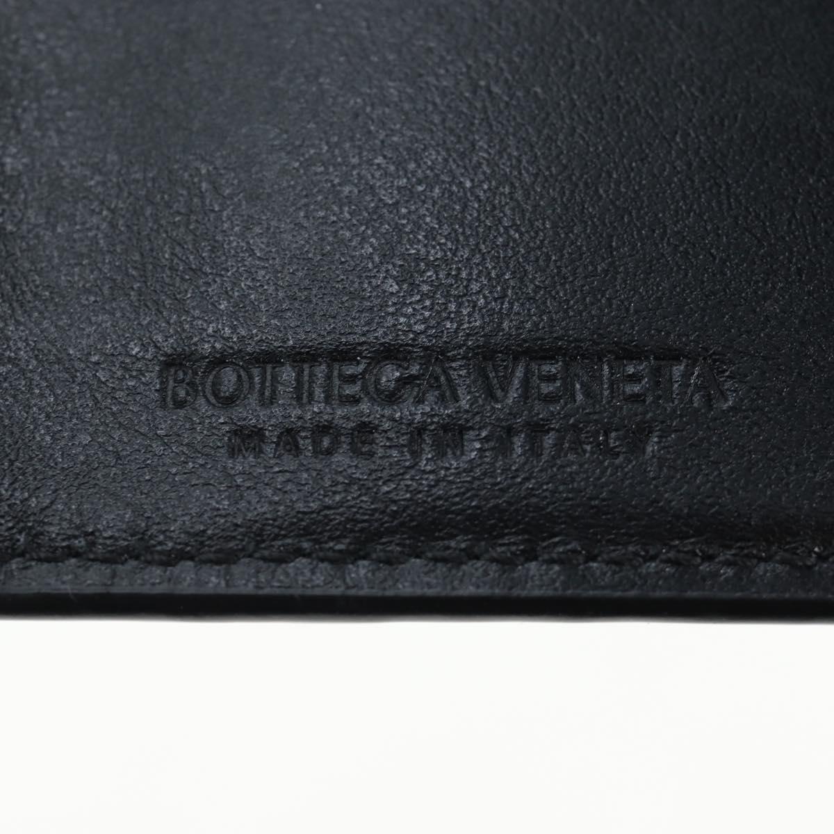 BOTTEGA VENETA INTRECCIATO Bifold Wallet Leather Black Gold Auth am12190V
