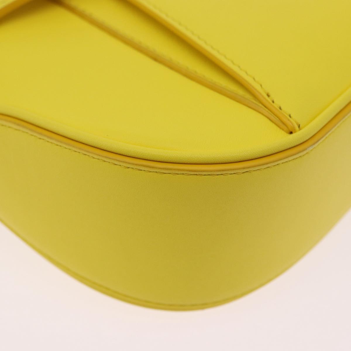 Salvatore Ferragamo Gancini Hand Bag Patent leather Yellow Gold Auth am12197M