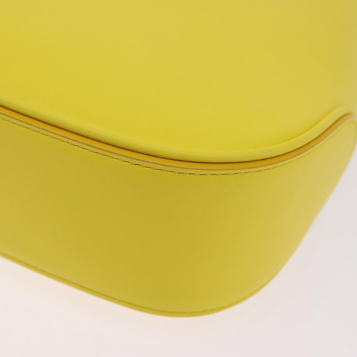Salvatore Ferragamo Gancini Hand Bag Patent leather Yellow Gold Auth am12197M