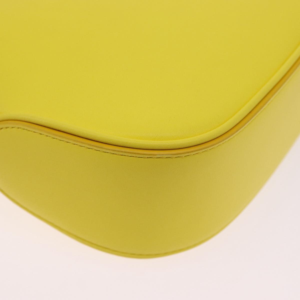 Salvatore Ferragamo Gancini Hand Bag Patent leather Yellow Gold Auth am12197M