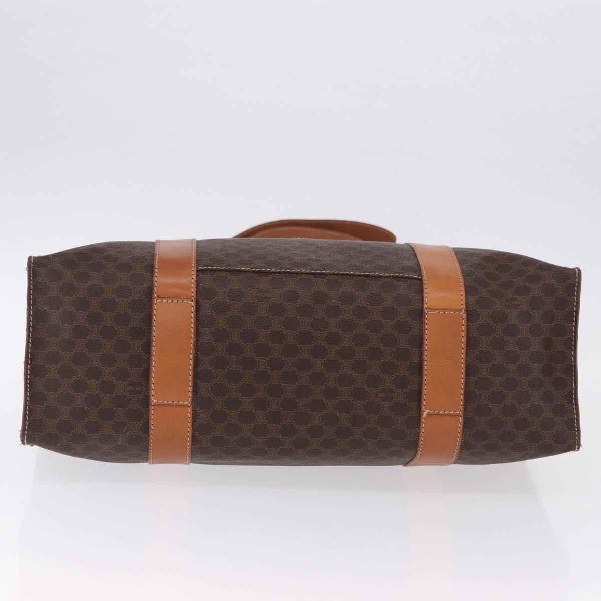 CELINE Macadam Canvas Tote Bag PVC Brown Gold Auth am12199A
