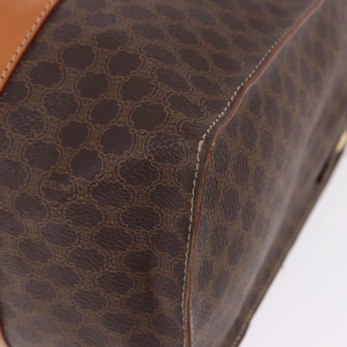 CELINE Macadam Canvas Tote Bag PVC Brown Gold Auth am12199A