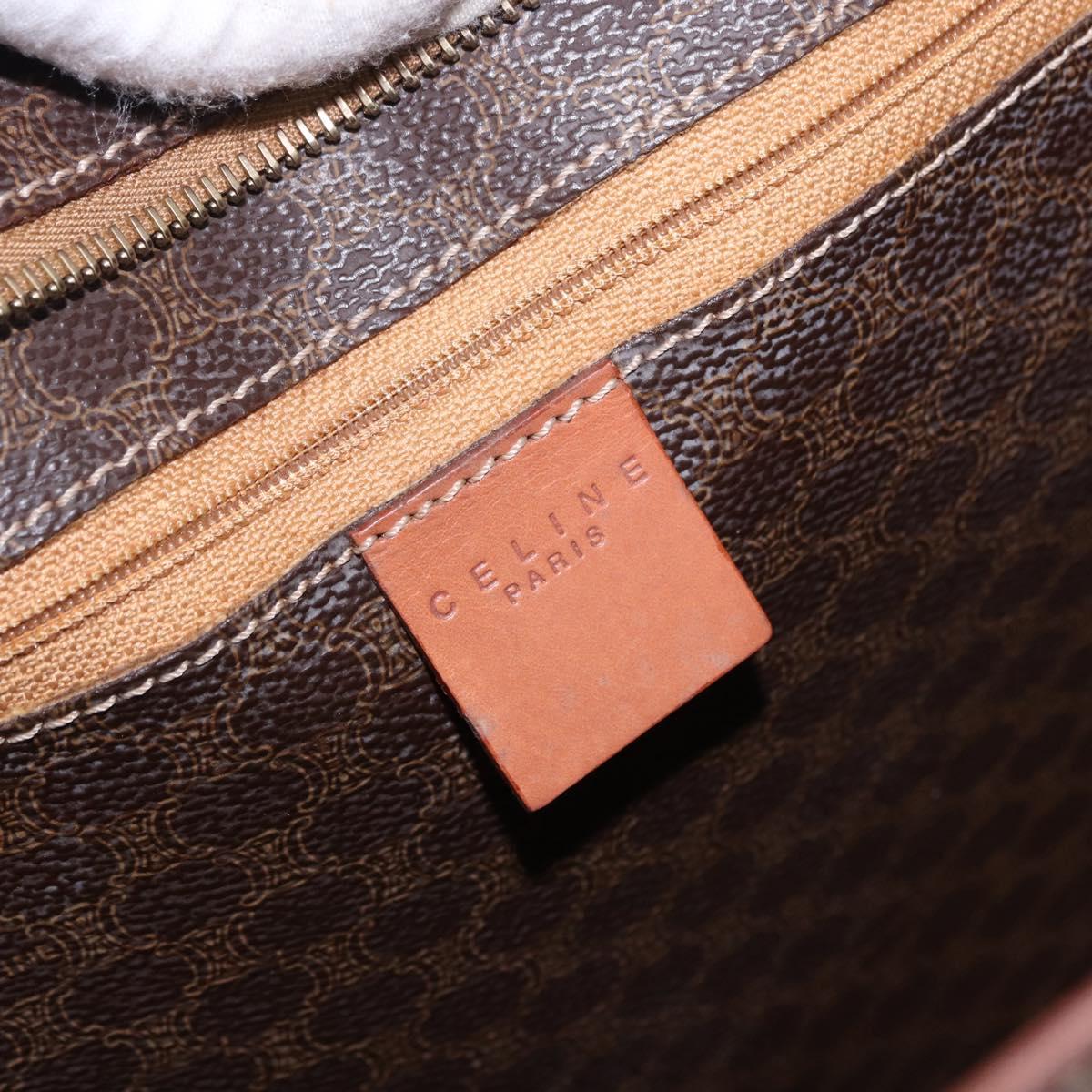 CELINE Macadam Canvas Tote Bag PVC Brown Gold Auth am12199A