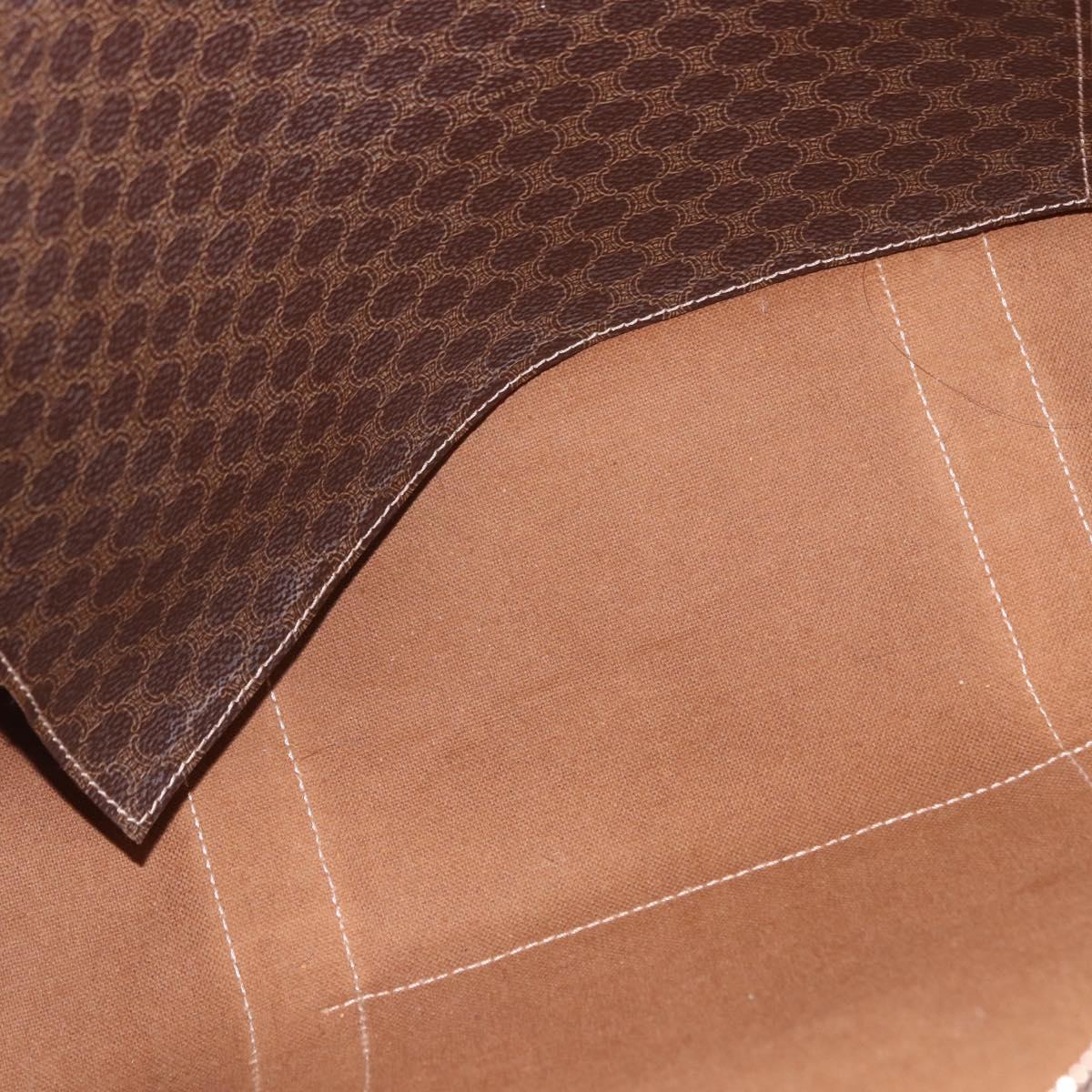 CELINE Macadam Canvas Tote Bag PVC Brown Gold Auth am12199A