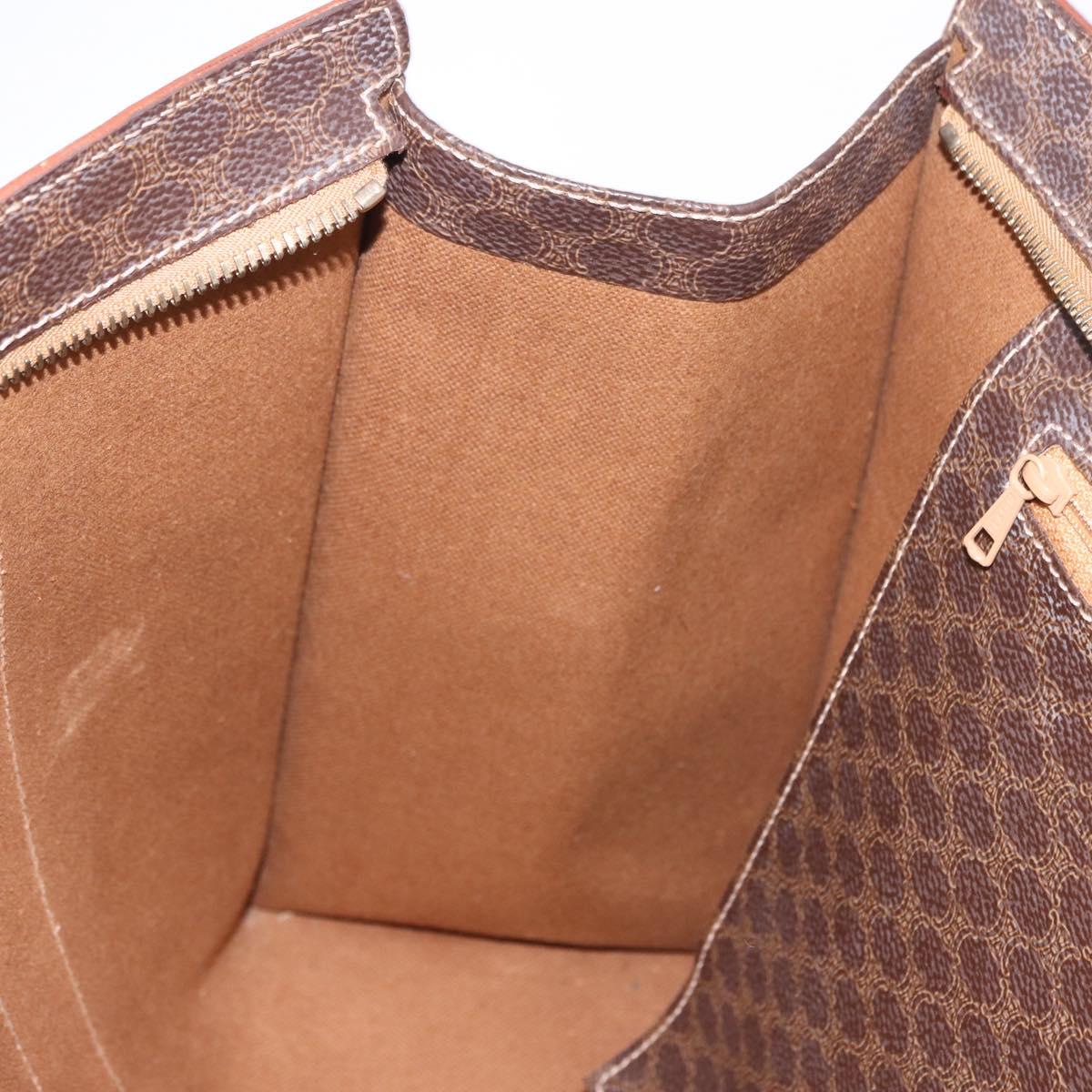 CELINE Macadam Canvas Tote Bag PVC Brown Gold Auth am12199A