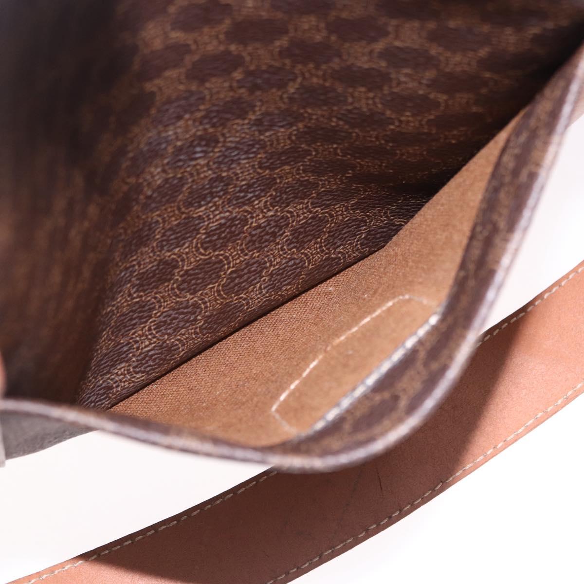 CELINE Macadam Canvas Tote Bag PVC Brown Gold Auth am12199A
