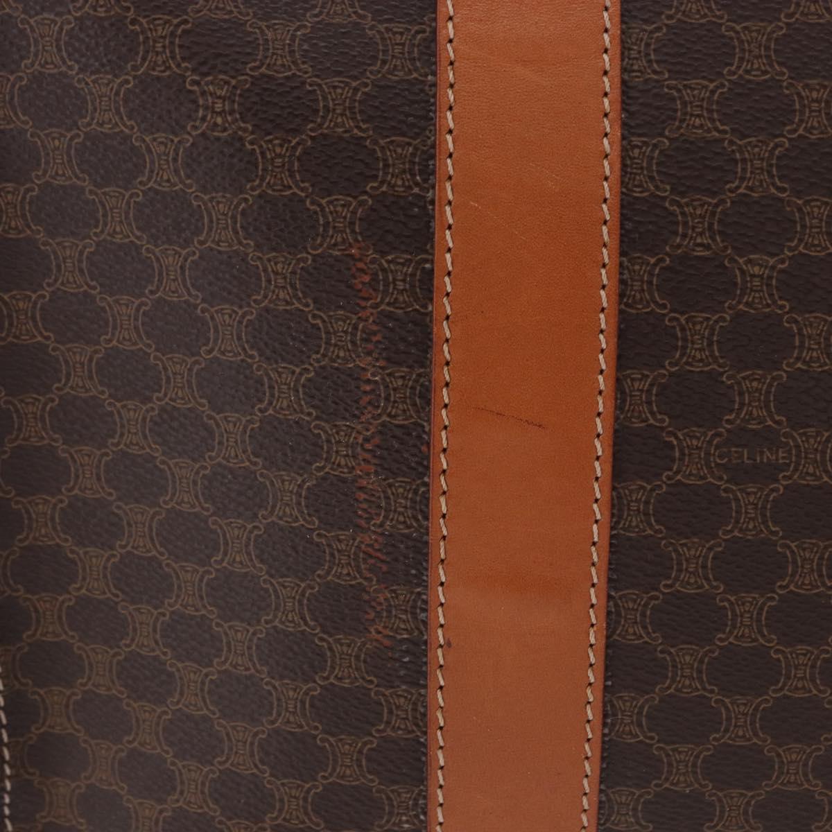CELINE Macadam Canvas Tote Bag PVC Brown Gold Auth am12199A