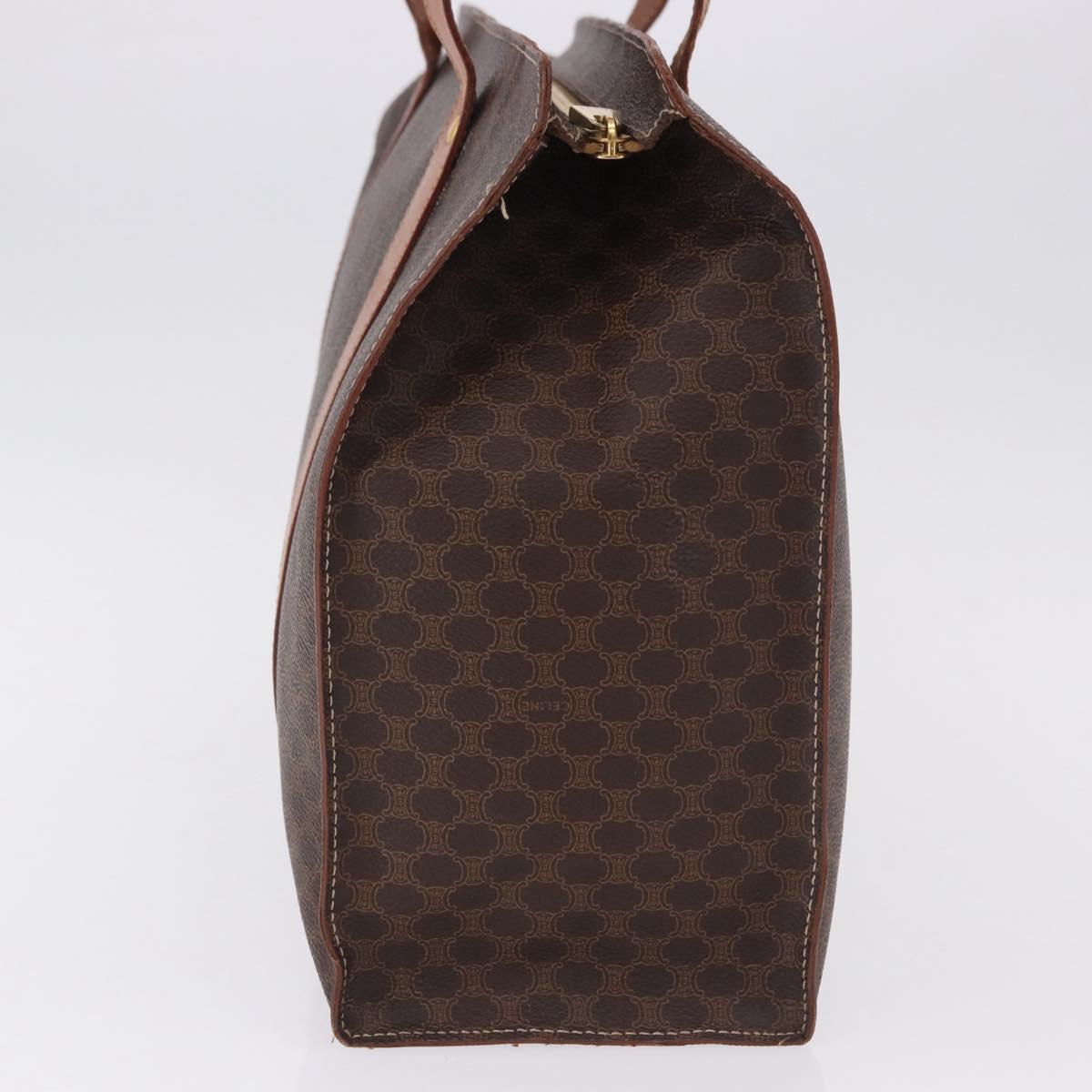 CELINE Macadam Canvas Tote Bag PVC Brown Gold Auth am12199A